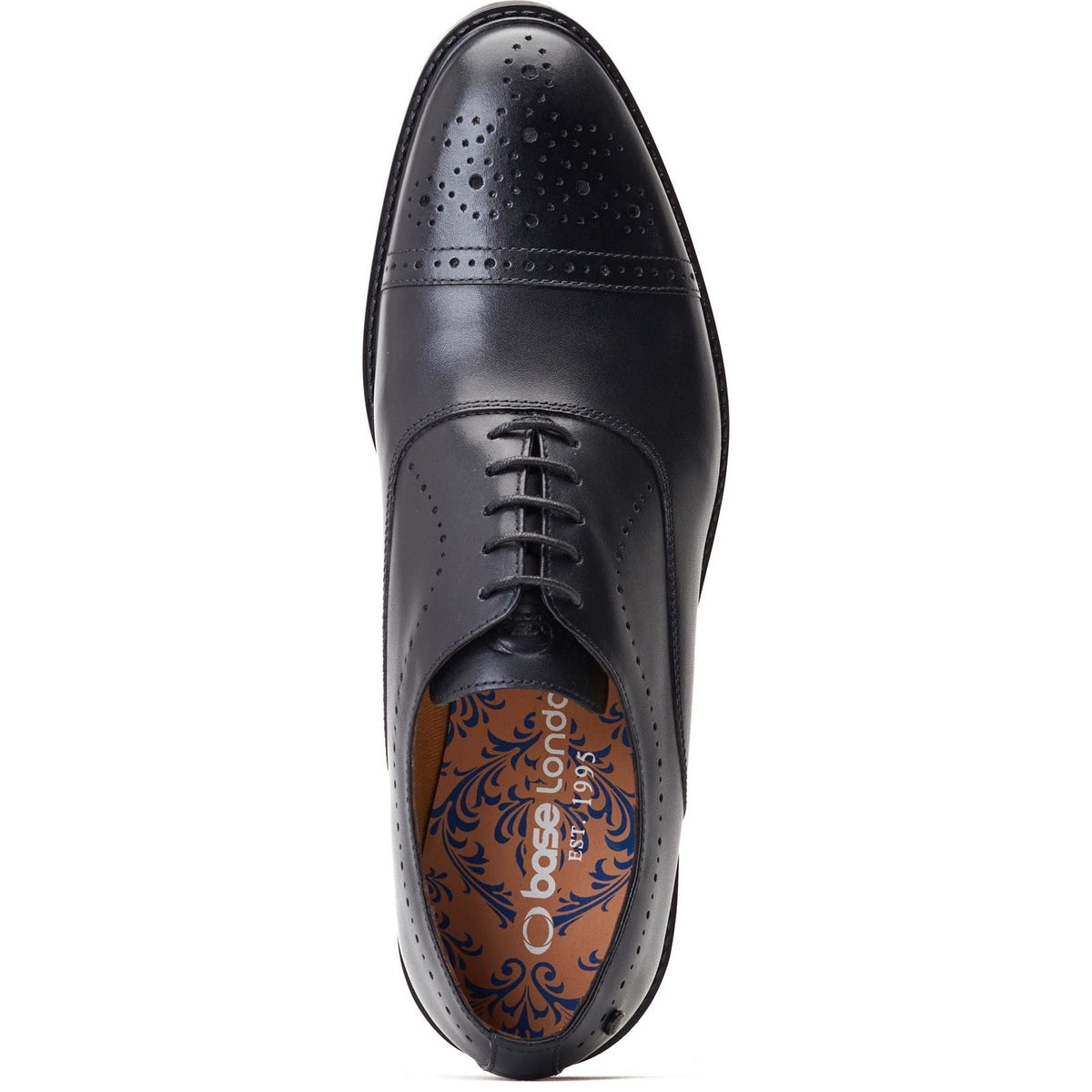Base London Corbin Leder Herrenschuhe In Schwarz Oxford Stil
