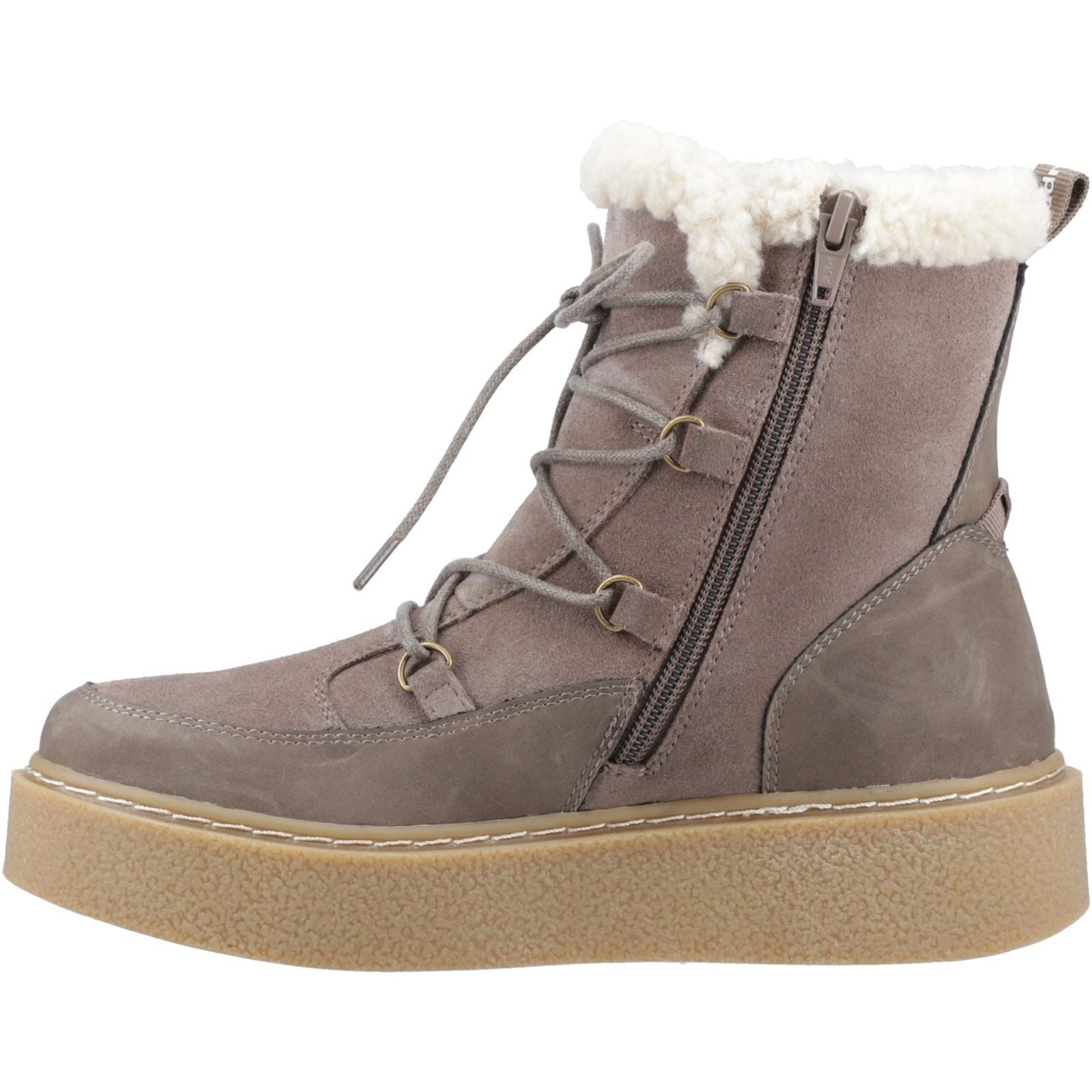 Hush Puppies Bronte Damen Winter Stiefeletten aus Wildleder in Taupe