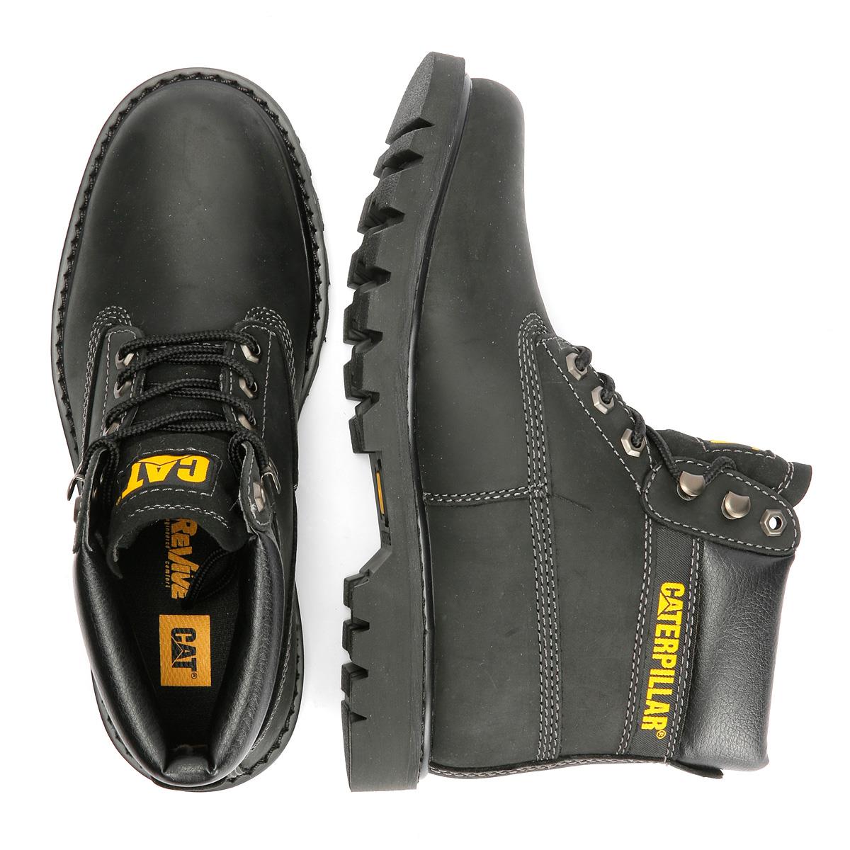 Caterpillar Colorado 2.0 Tractor Leder Herren Schwarze Stiefel