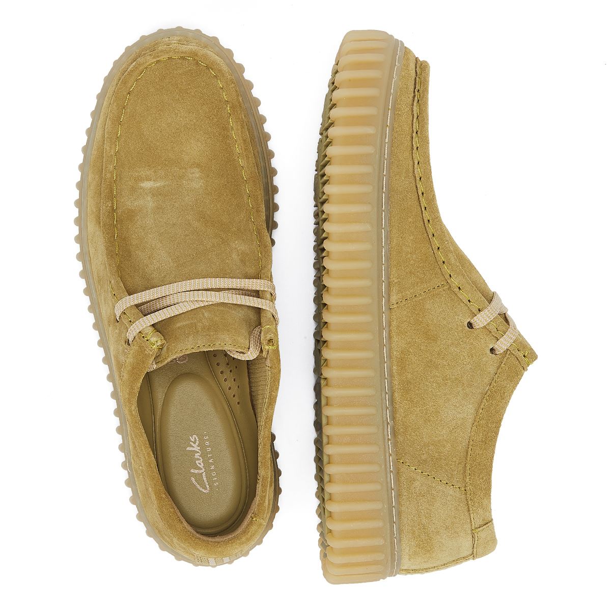 Clarks Main Torhill Lo Herren Wildlederschuhe In Hellem Oliv, Zum Schnüren