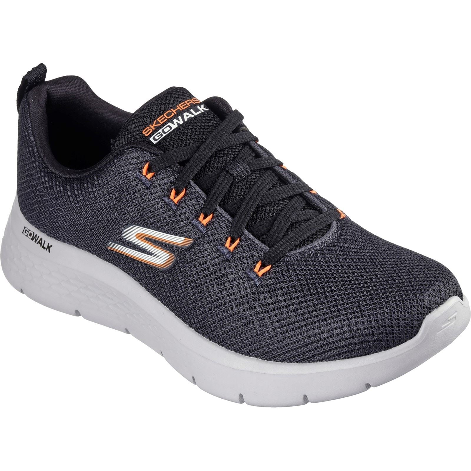 Skechers GO WALK Flex Vespid Textile Herrenschuhe In Anthrazit/Schwarz