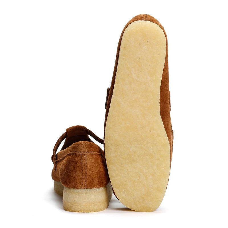 Clarks Originals Wallabee T Bar Damen Wildlederschuhe In Braun