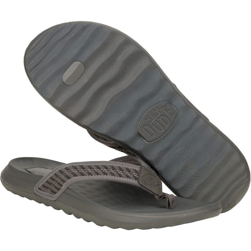 HEYDUDE Myers Flip Nu Prep Baumwollmischung Herren Flip Flops In Schwarz/Granitgrau
