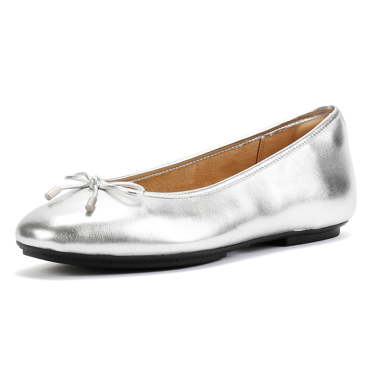 FitFlop Delicato Damen-Silber-Flats Aus Metallic-Leder