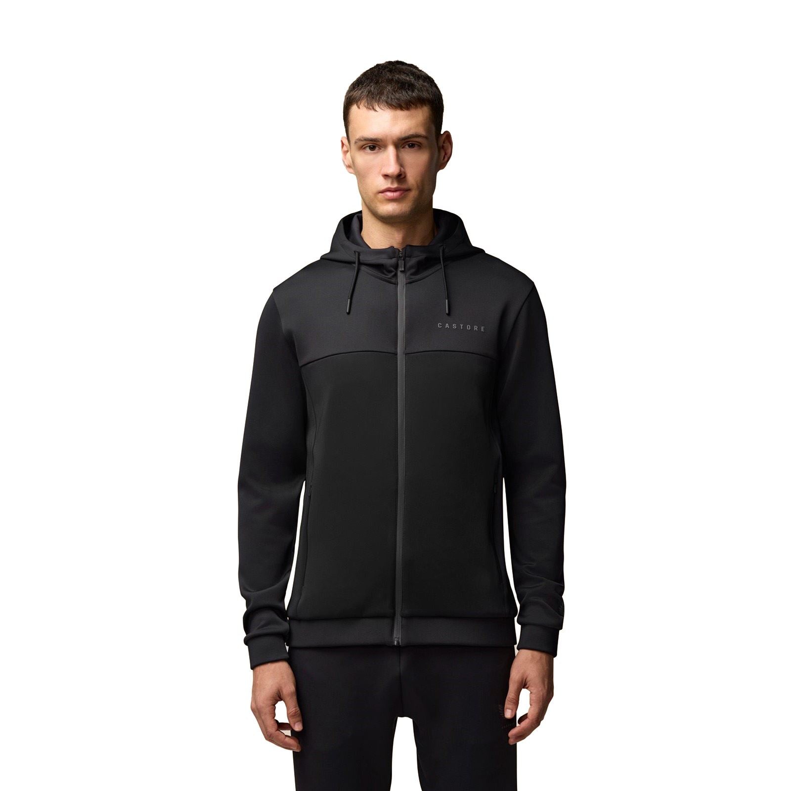 Castore Scuba Full Zip Through Hoody Polyester Herren Schwarz Kapuzenpullover