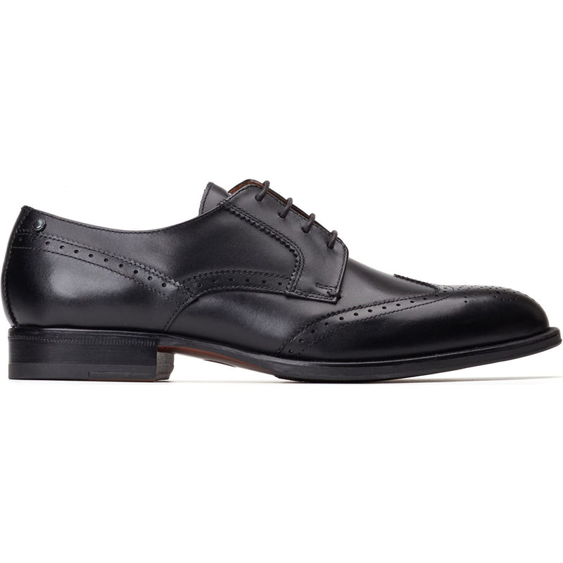 Base London Bell Leder Herren Schwarze Brogues Schuhe