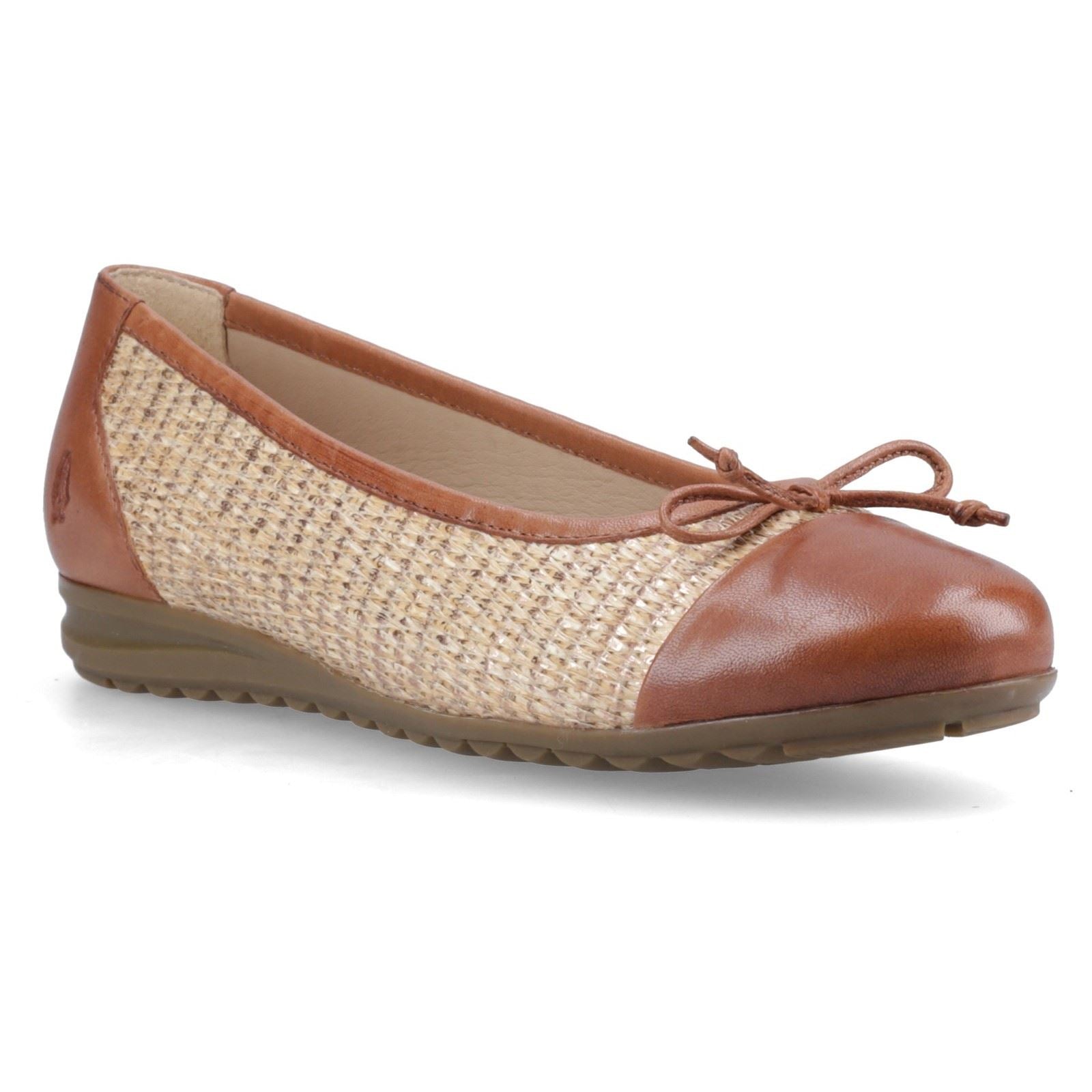 Hush Puppies Laurie Toe Cap Leder Damenschuhe In Braun