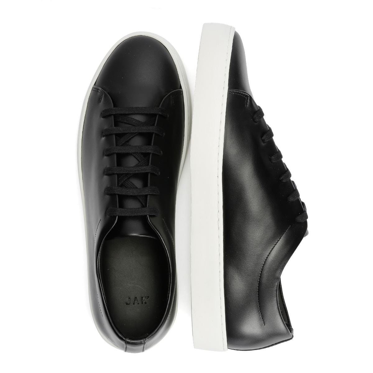 JAK Royal Leder Herren Schwarze Sneakers