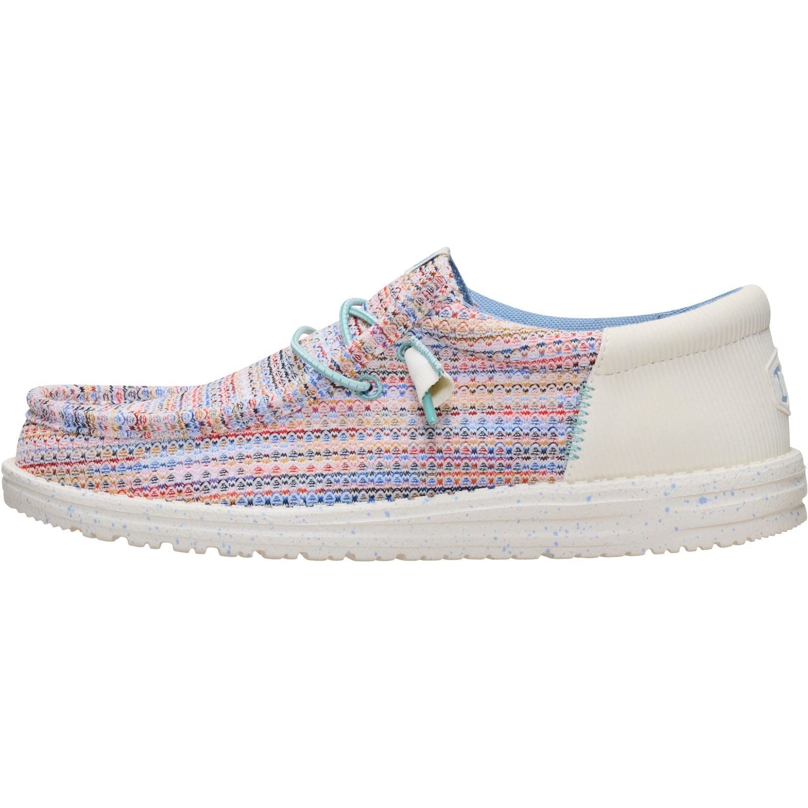 HEYDUDE Wally Funk Multi Mesh Polyester Herren Egret/Multi Mokassin Schuhe