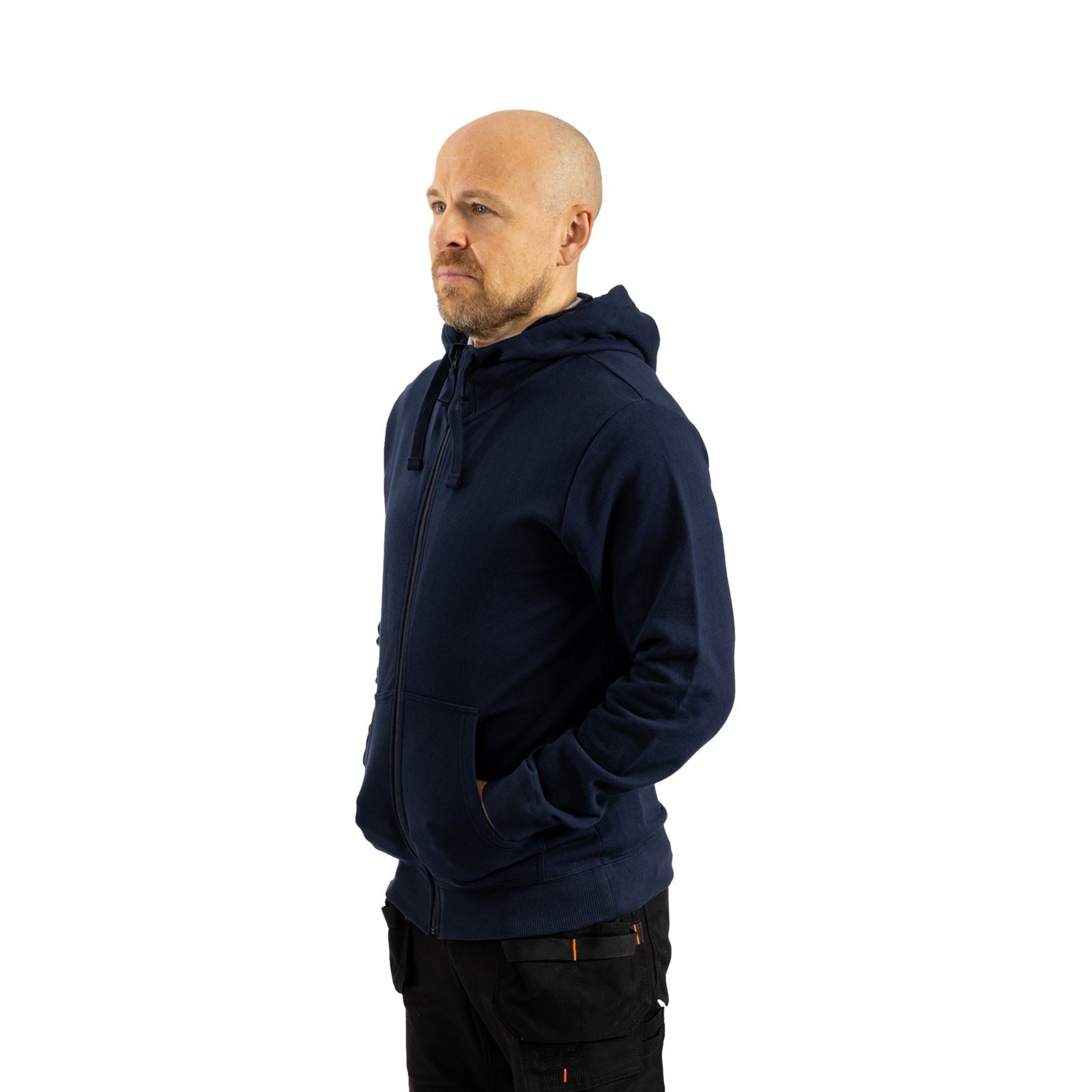 Helly Hansen Workwear Manchester Zip Baumwoll Herrenblauer Kapuzensweatshirt