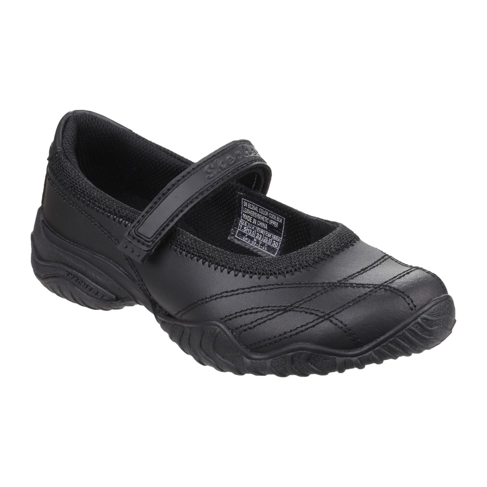 Skechers Velocity Pouty Mädchenschuhe Aus Schwarzem Leder