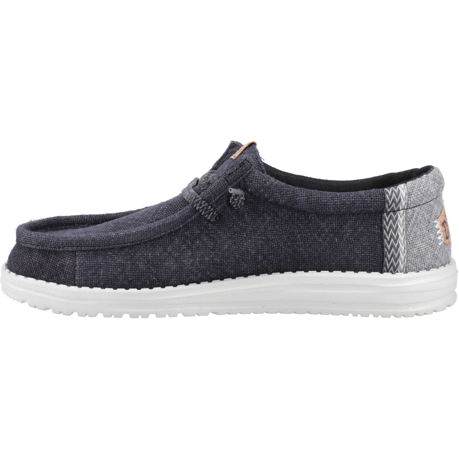 HEYDUDE Wally Jute Jute Herrenschuhe Schwarz/Granitgrau Mokassins