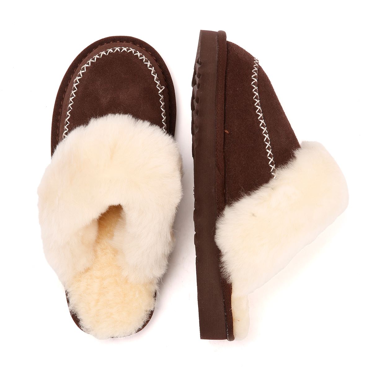 Osprey London The Celeste Wildleder Damen Braune Hausschuhe