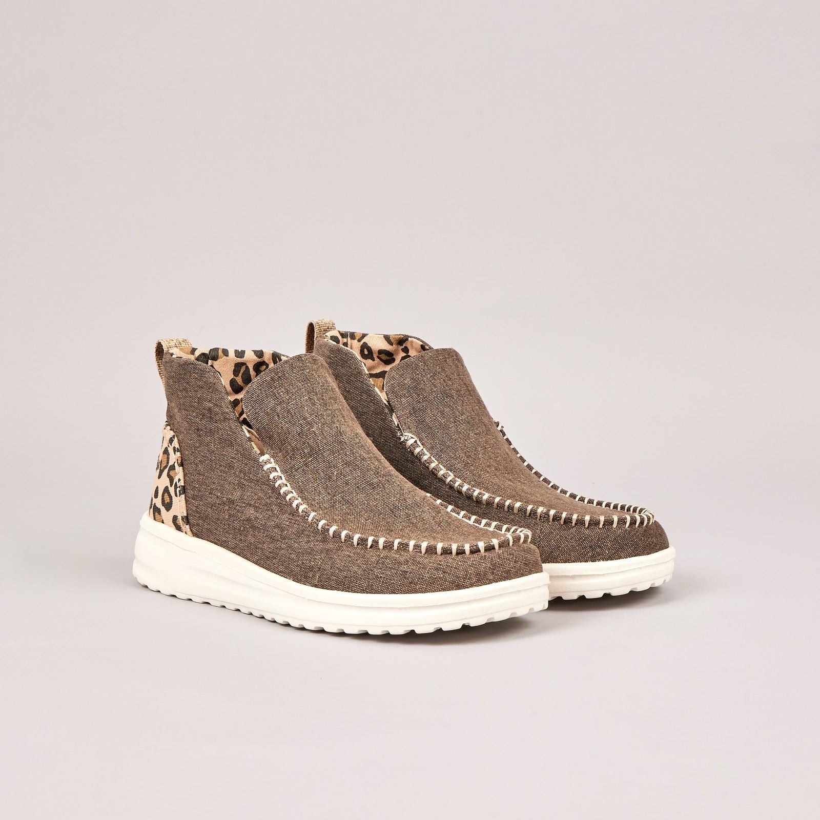 HEYDUDE Denny Baumwoll-Damen-Leopardenstiefel