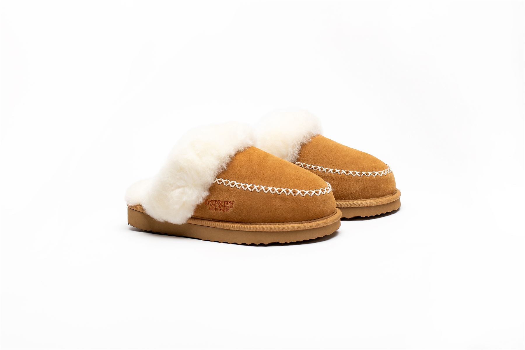 Osprey London The Celeste Wildleder Damen Braune Hausschuhe