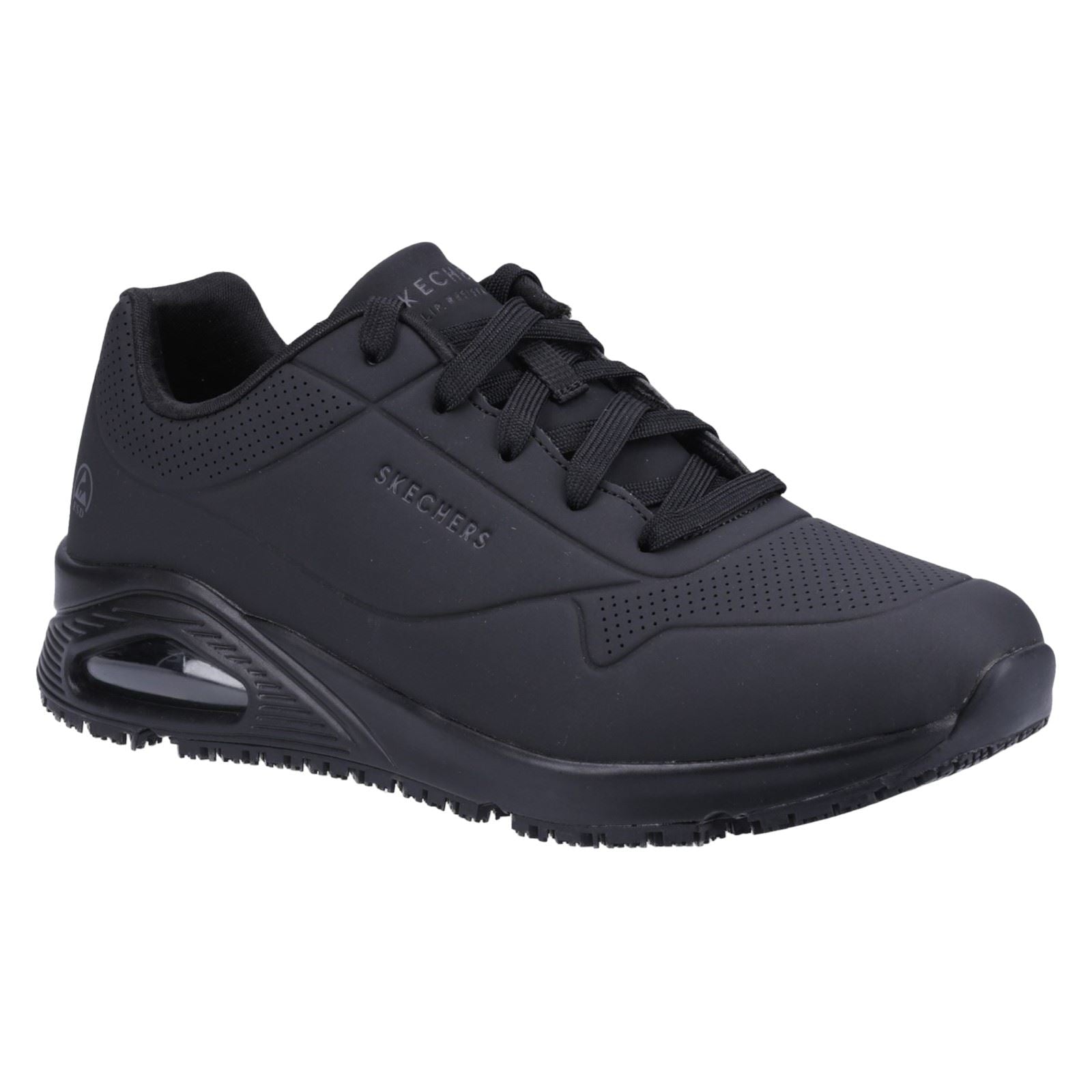 Skechers Workwear Work Relaxed Fit: Uno SR Sutal Herren Schwarze Sicherheitssneaker