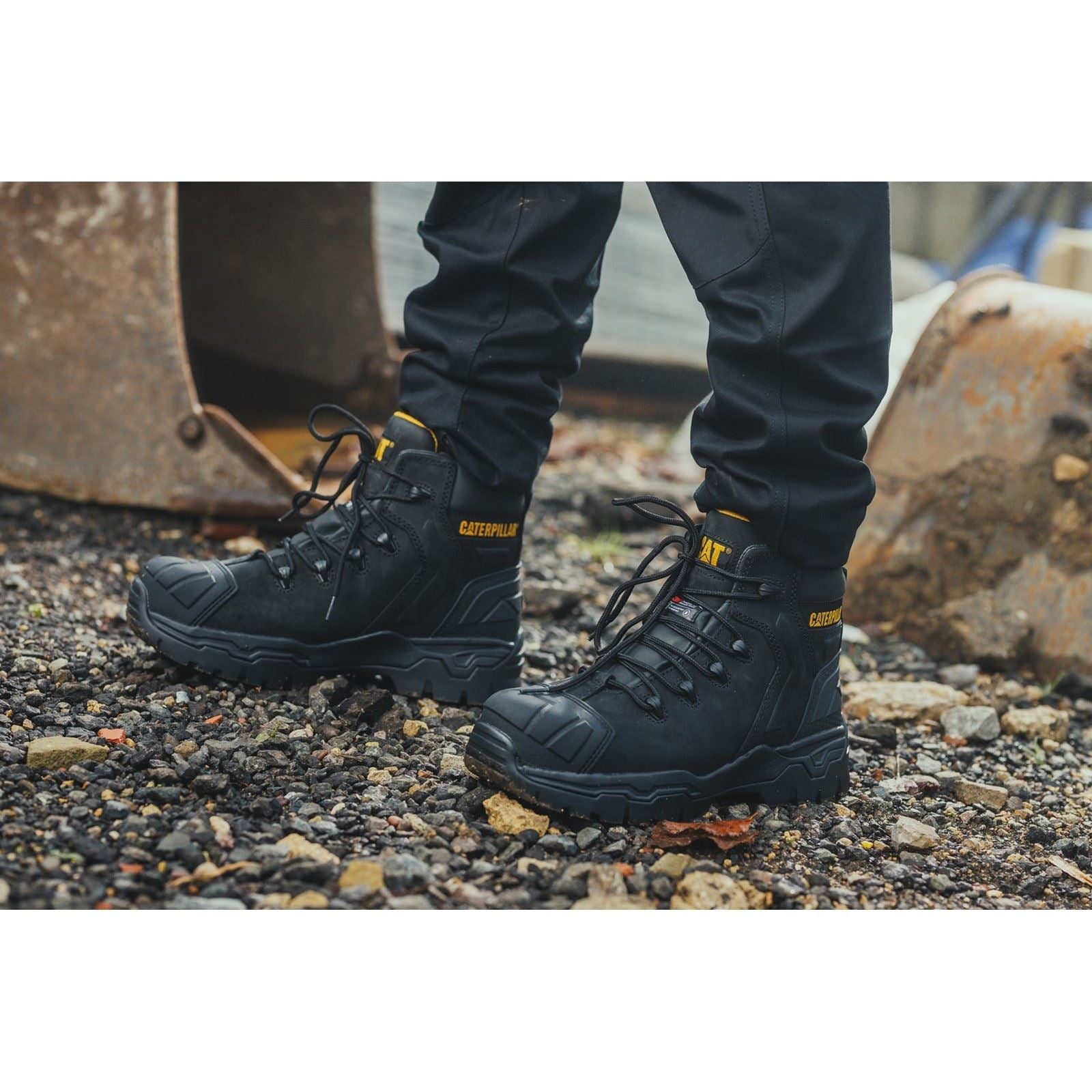 Caterpillar Everett S3 Wp Leder Schwarze Farbe Sicherheitsstiefel
