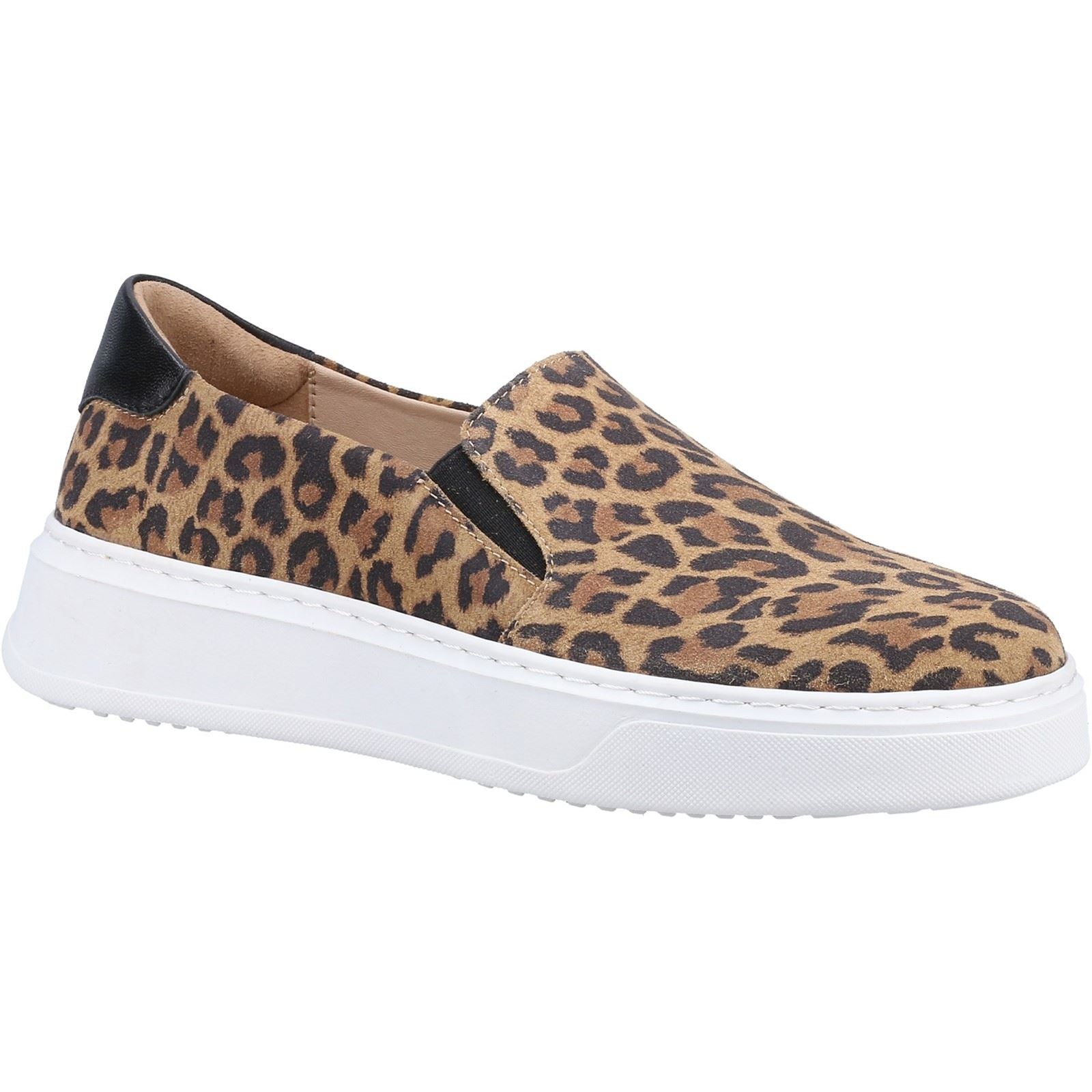 Hush Puppies Corinne Leder Damensneaker Mit Leopardenmuster
