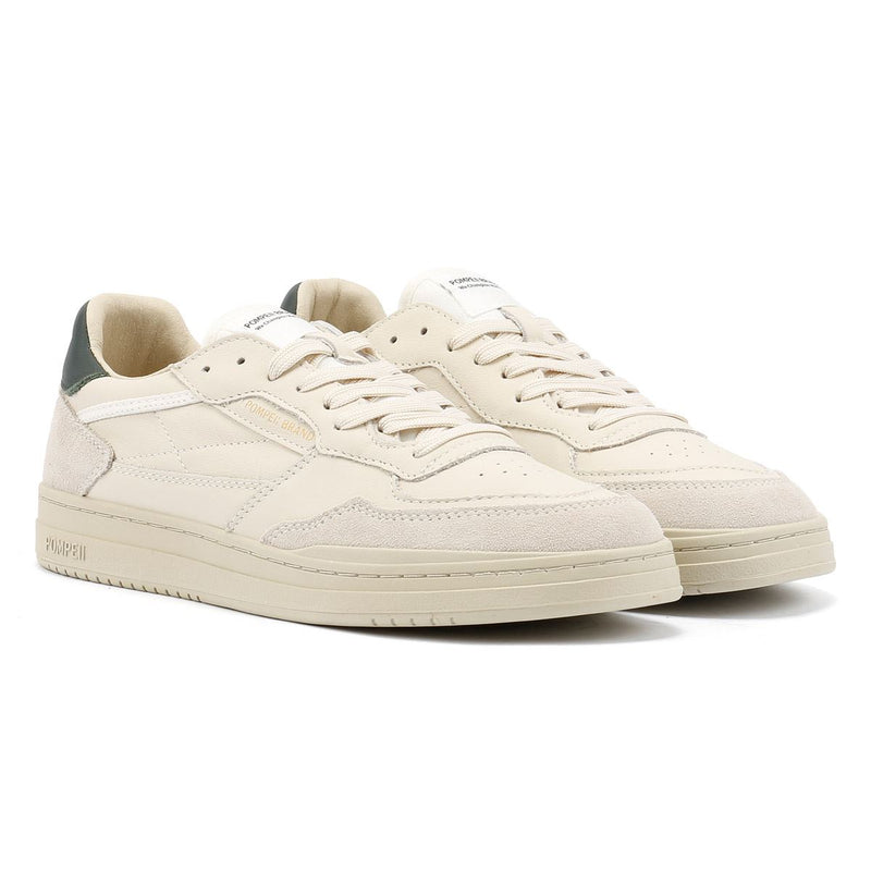 Pompeii Elan Leather Ecru Jasper Weiße Ledersneaker Für Herren