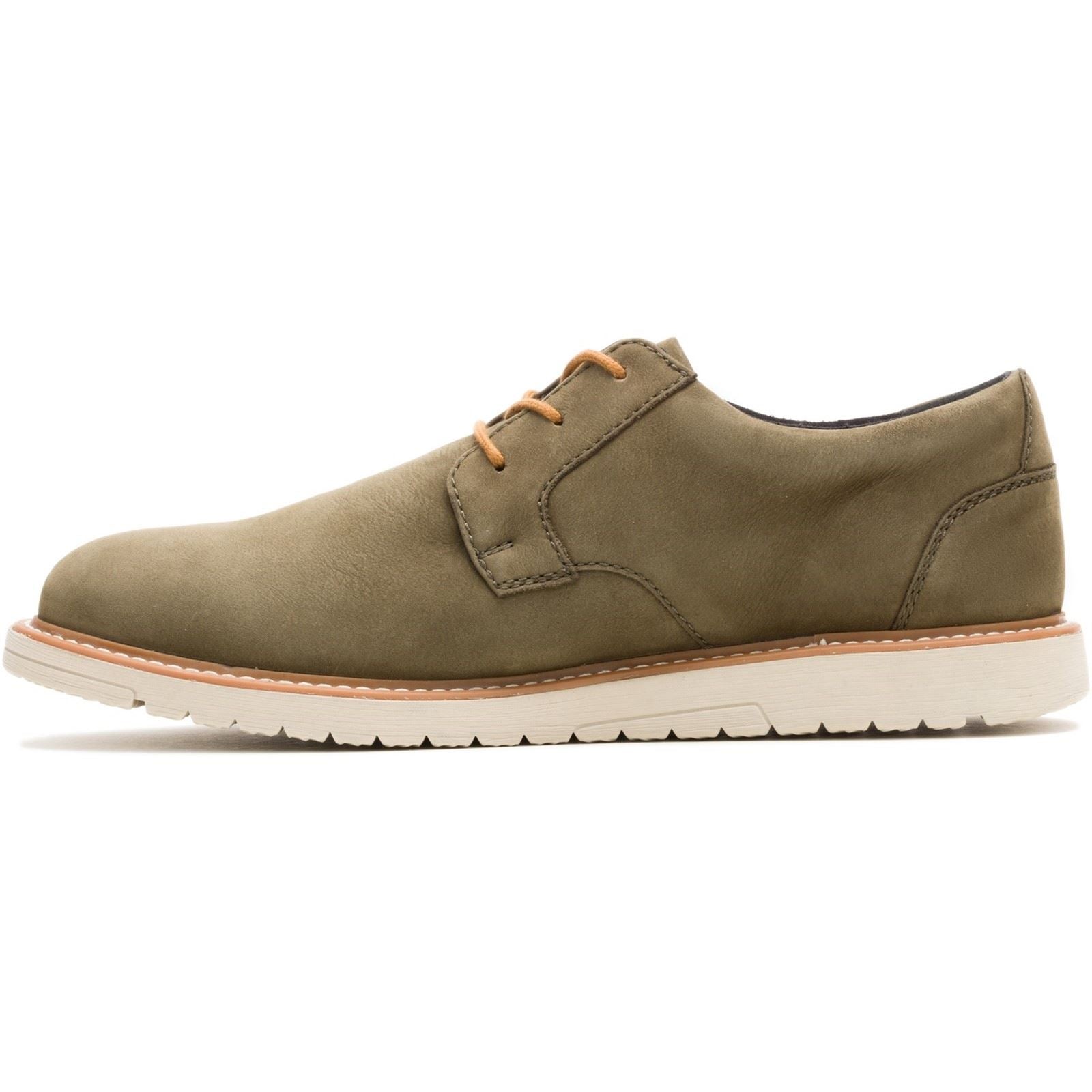 Hush Puppies Jenson Oxford Herren Lederschuhe In Olivgrün Mit Schnürung