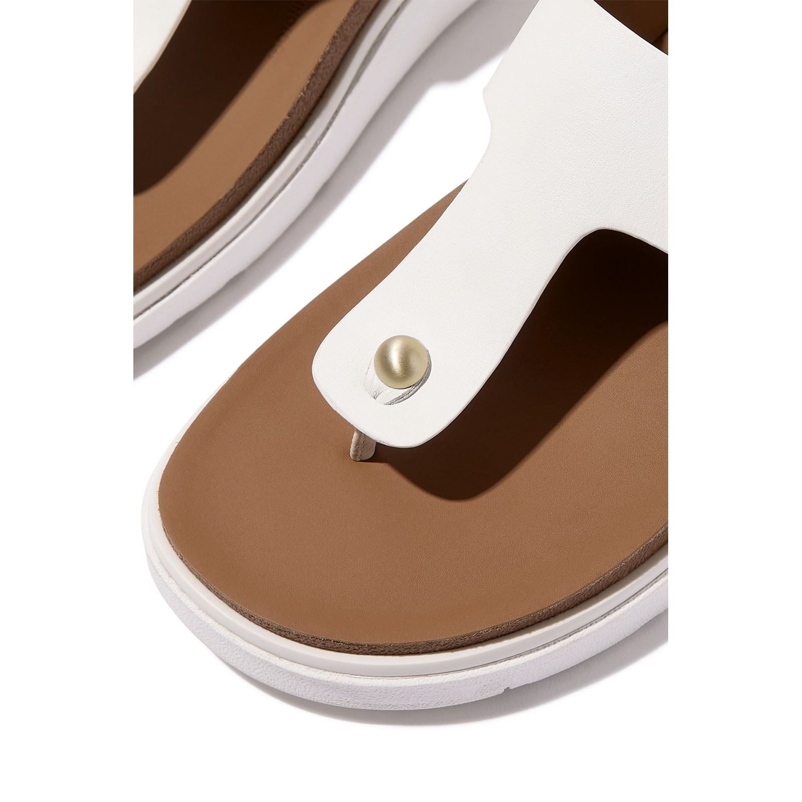 Fitflop Gen-FF Toe-Post Leder Damen Urban Weiße Sandalen