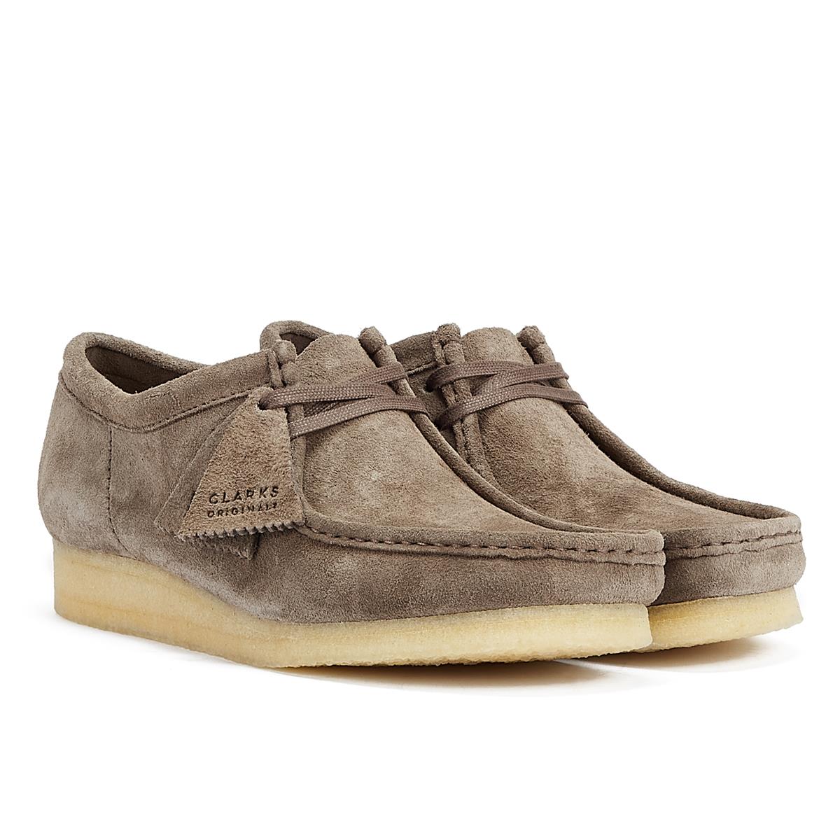 Clarks Originals Wallabee Wildleder Herren Schnürschuhe In Grau