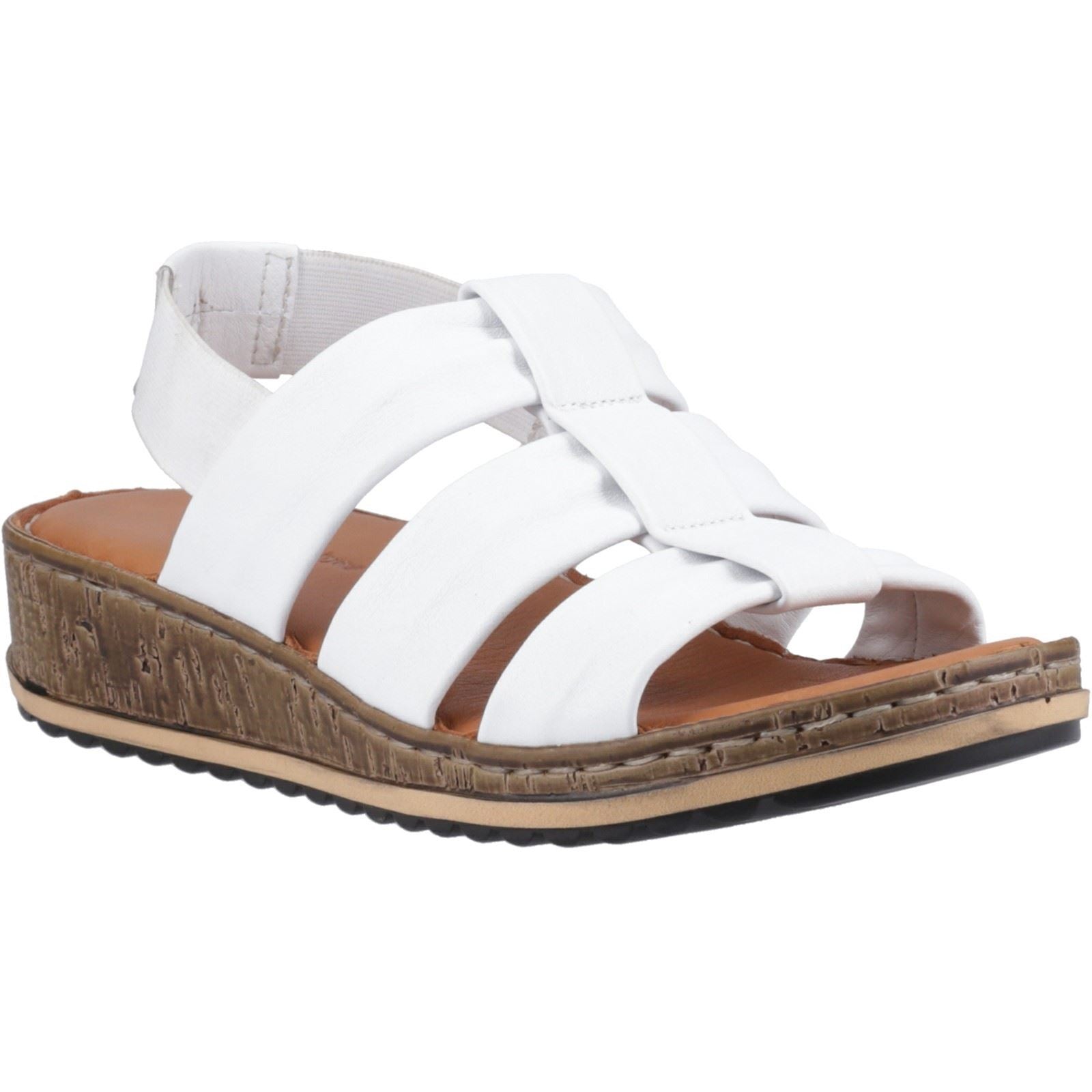 Hush Puppies Eden Wide Fit Damen Sandalen Aus Weißem Leder