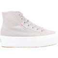 Superga 2708 HI Top Baumwoll Damen Stiefel In Grau Colomba/Weiß Avorio