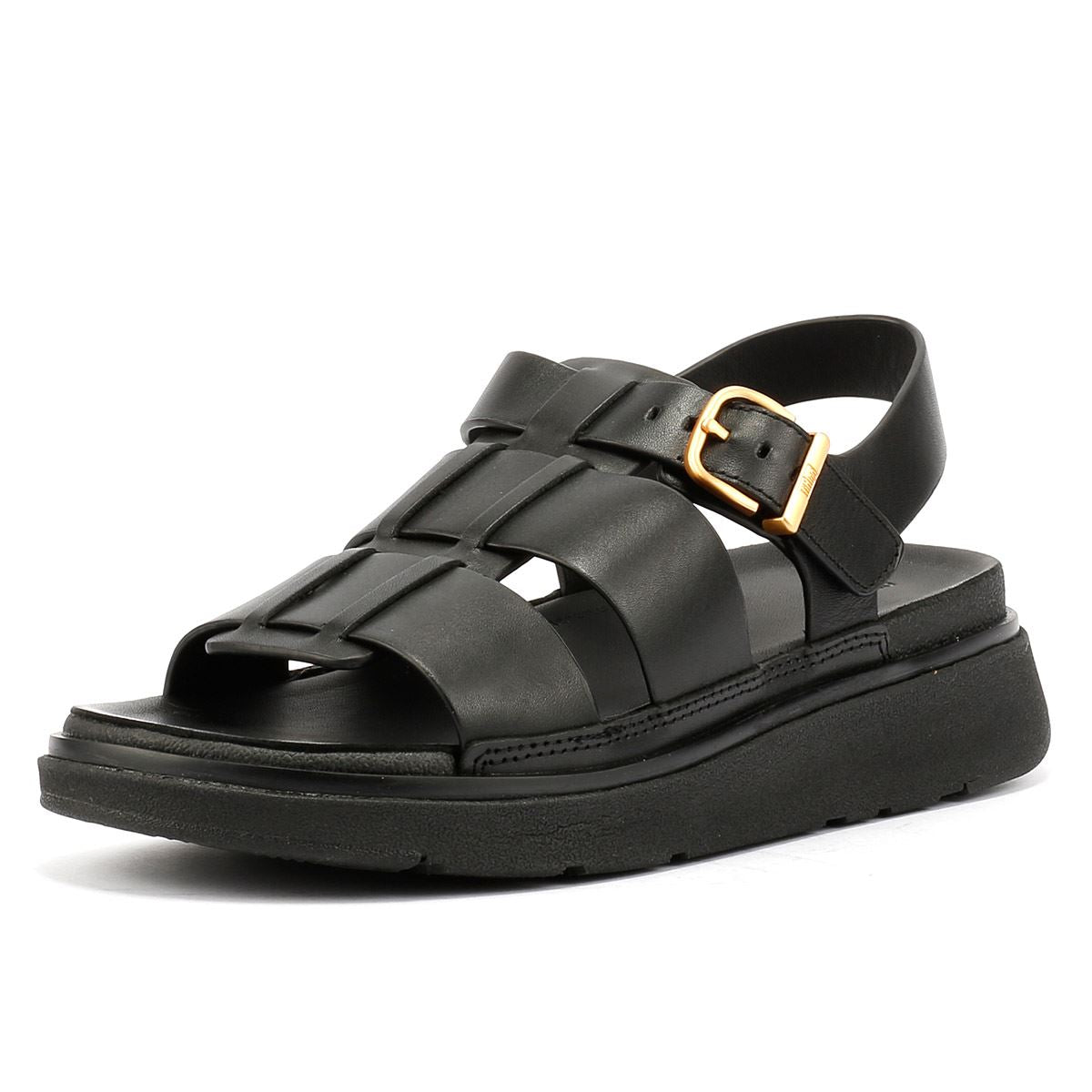 FitFlop GEN-FF Fisherman Damen Sandalen Aus Schwarzem Leder
