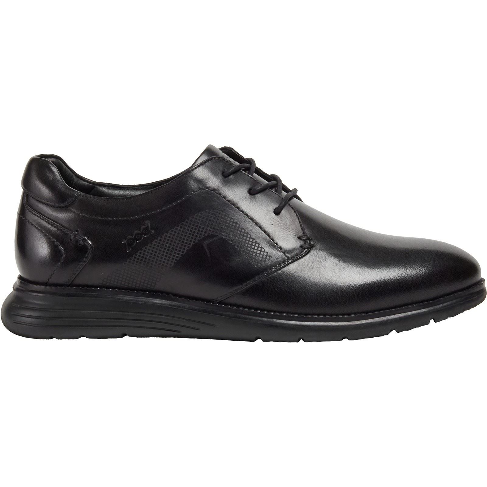 Pod Aston Leder Herren Schwarz Schnürschuhe