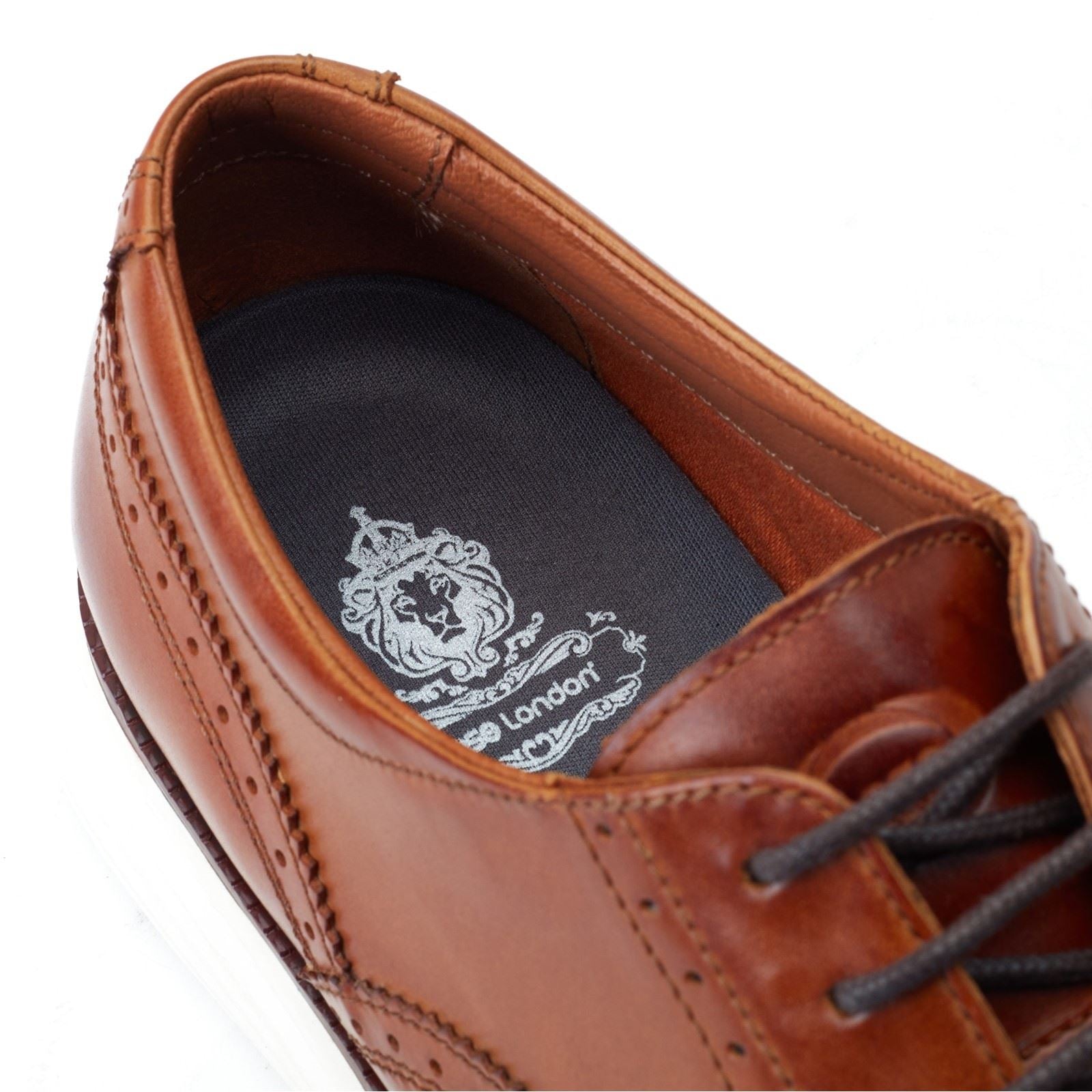 Base London Flight Lederschuhe Für Herren In Verbranntem Braun, Brogues Stil