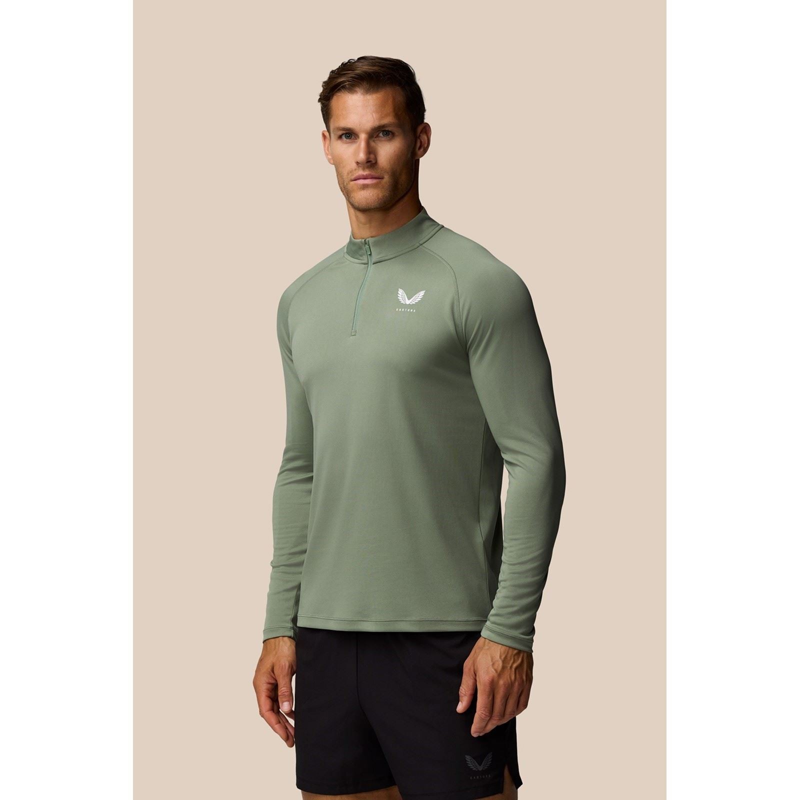 Castore Adapt Training 1/4 Zip Top Polyester Herren Blaue Sport-T-Shirts