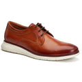 Base London Wing Leder Herren Derby Schuhe In Verbranntem Braun