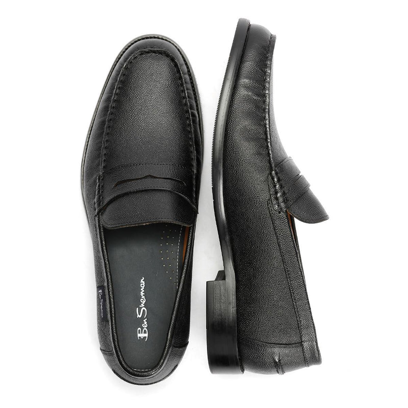 Ben Sherman Hester Leder Herren Schwarze Loafer