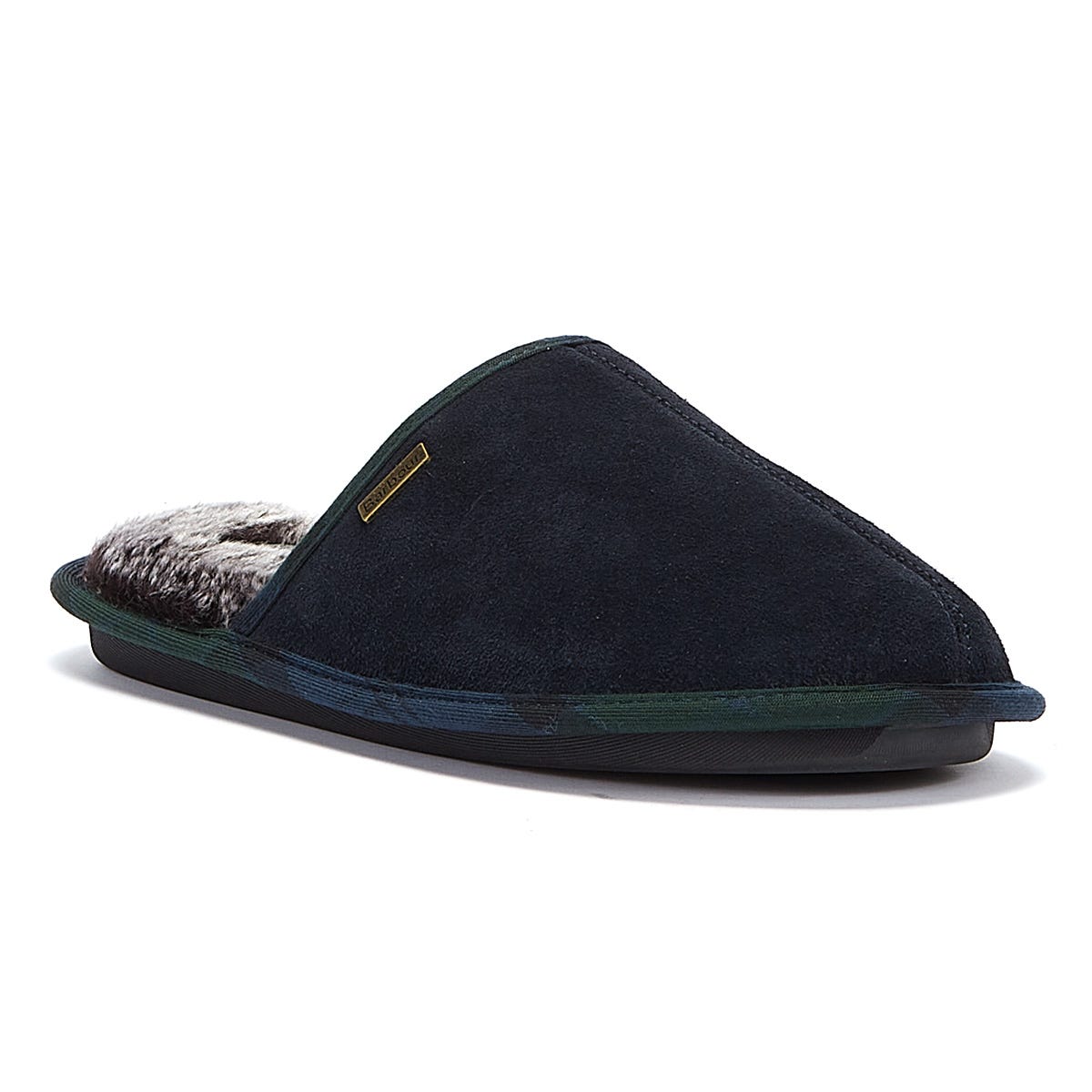 Barbour Junge Wildleder-Herrenhausschuhe In Marineblau