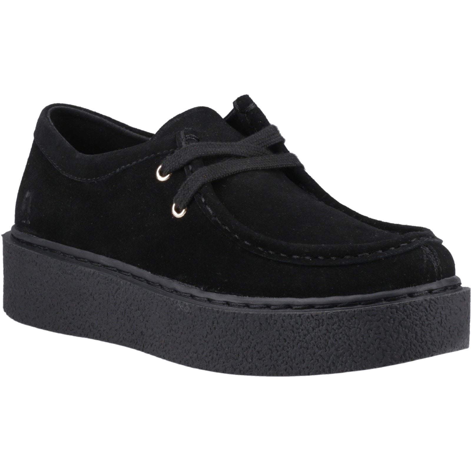 Hush Puppies Bridie Suede Damen Mokassins Aus Schwarzem Leder