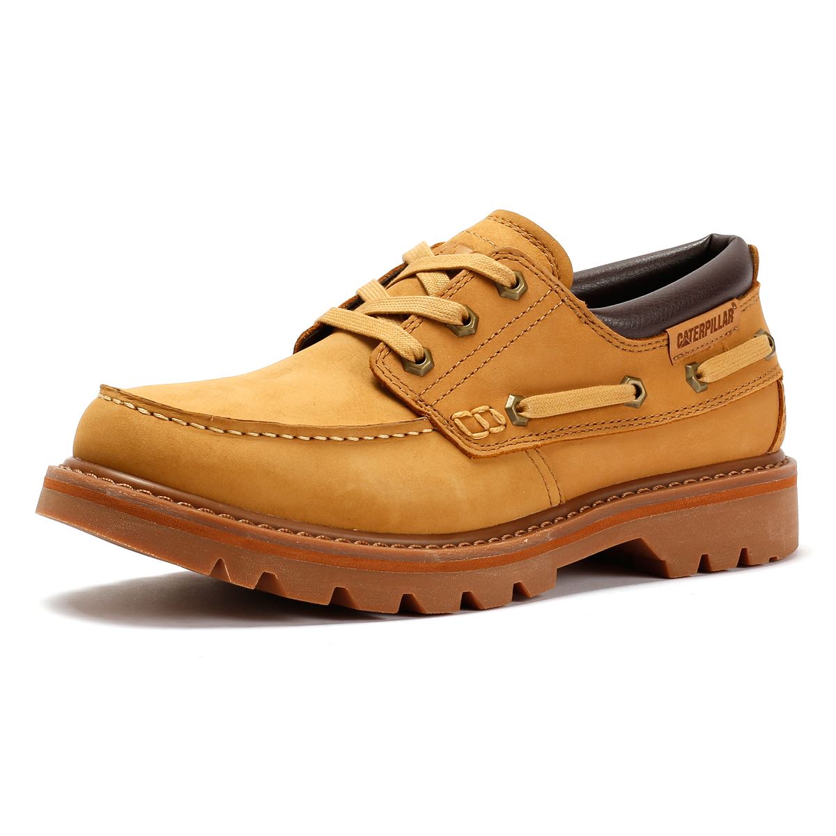 Caterpillar Colorado Boat Lo Leder Herren Gelbe Schnürschuhe