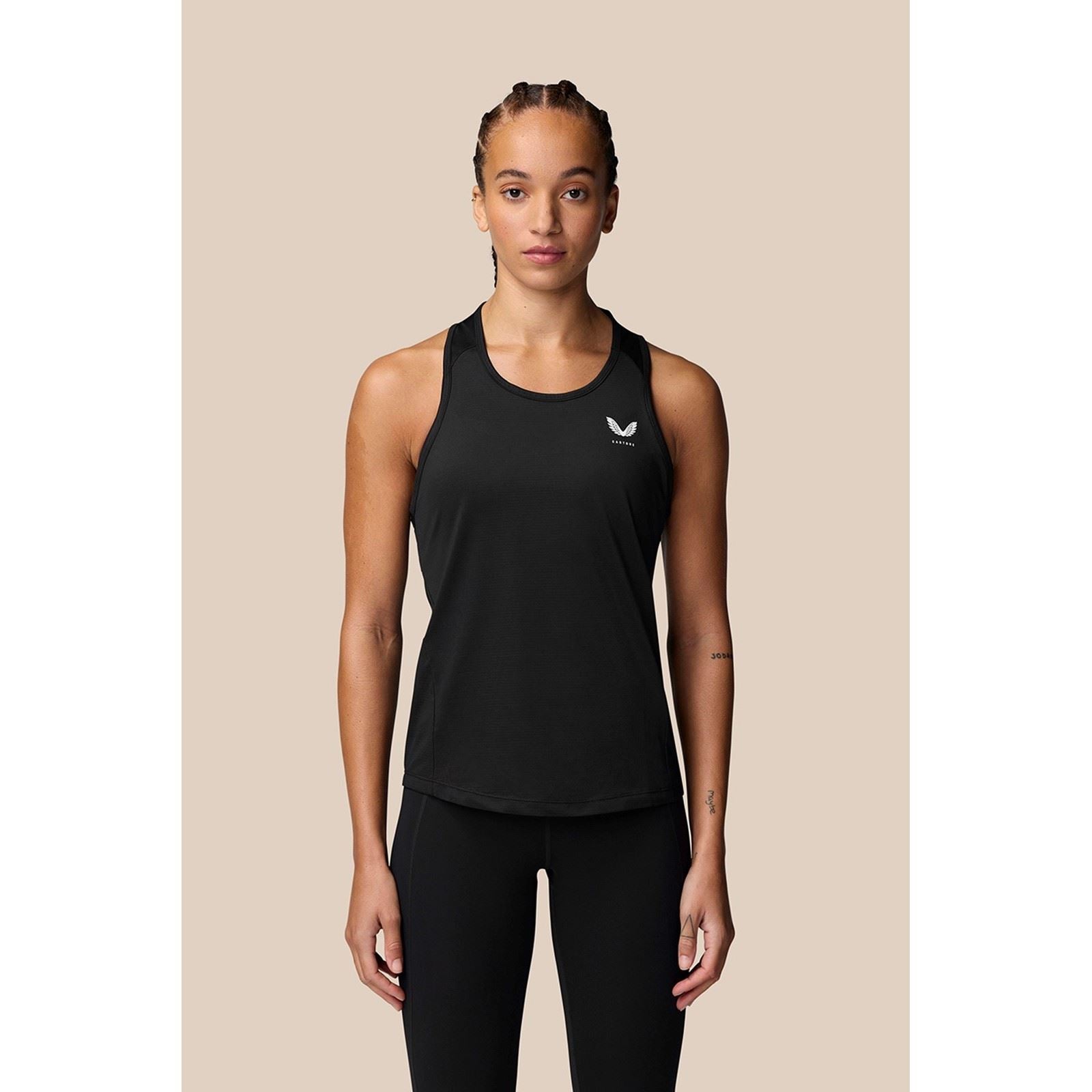 Castore Tank Top Polyester Damen Schwarz Sportbekleidungs S