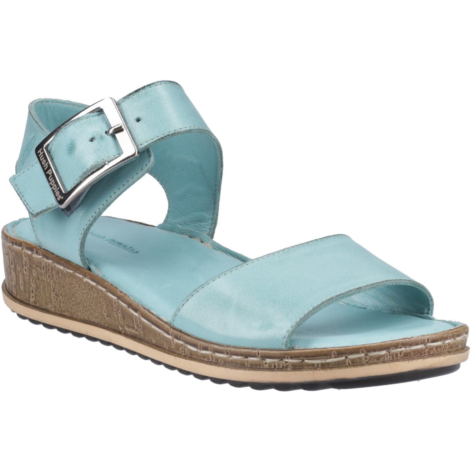 Hush Puppies Ellie Damen Sandalen Aus Leder In Aqua