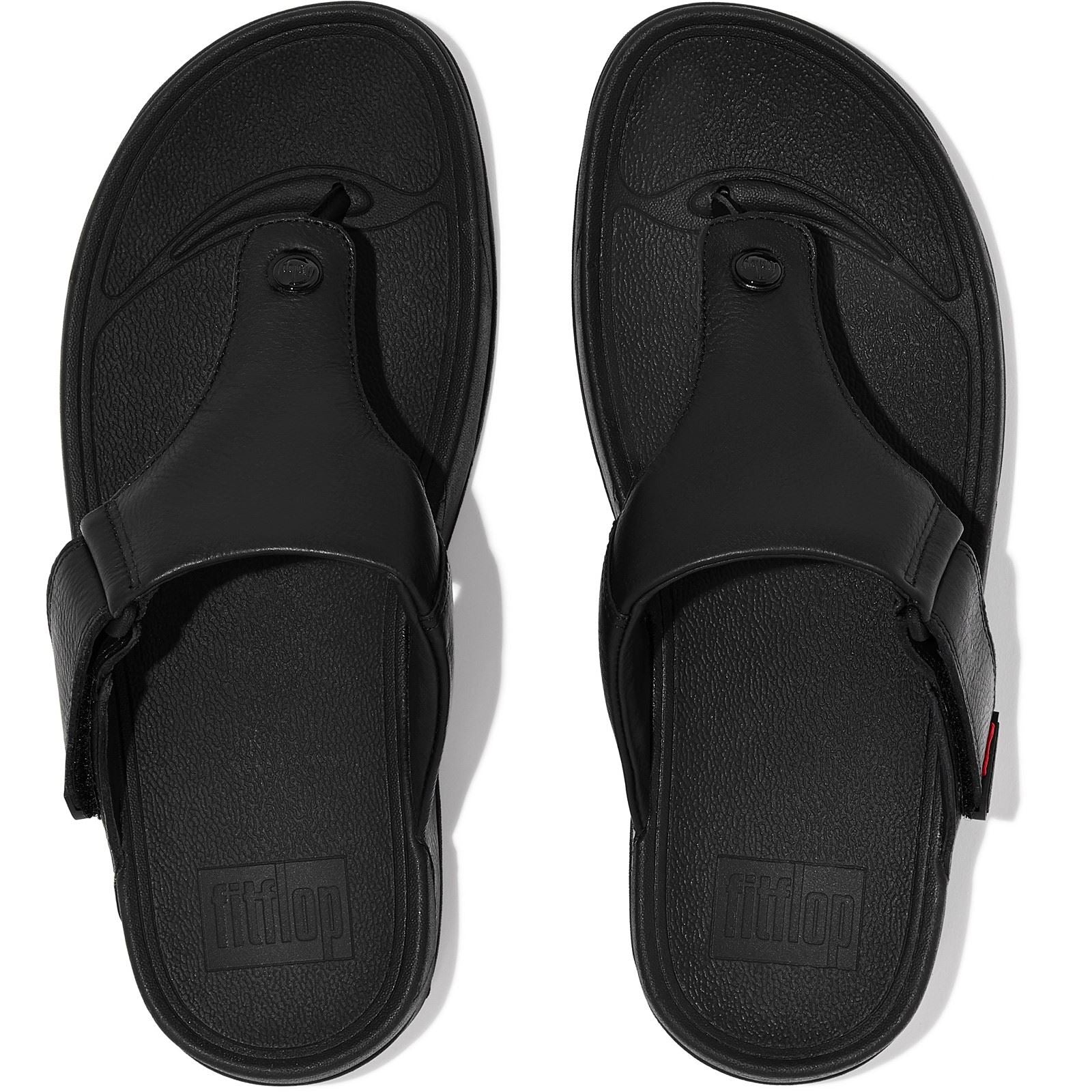 Fitflop Trakk II Leder Herren Sandalen Ganz In Schwarz