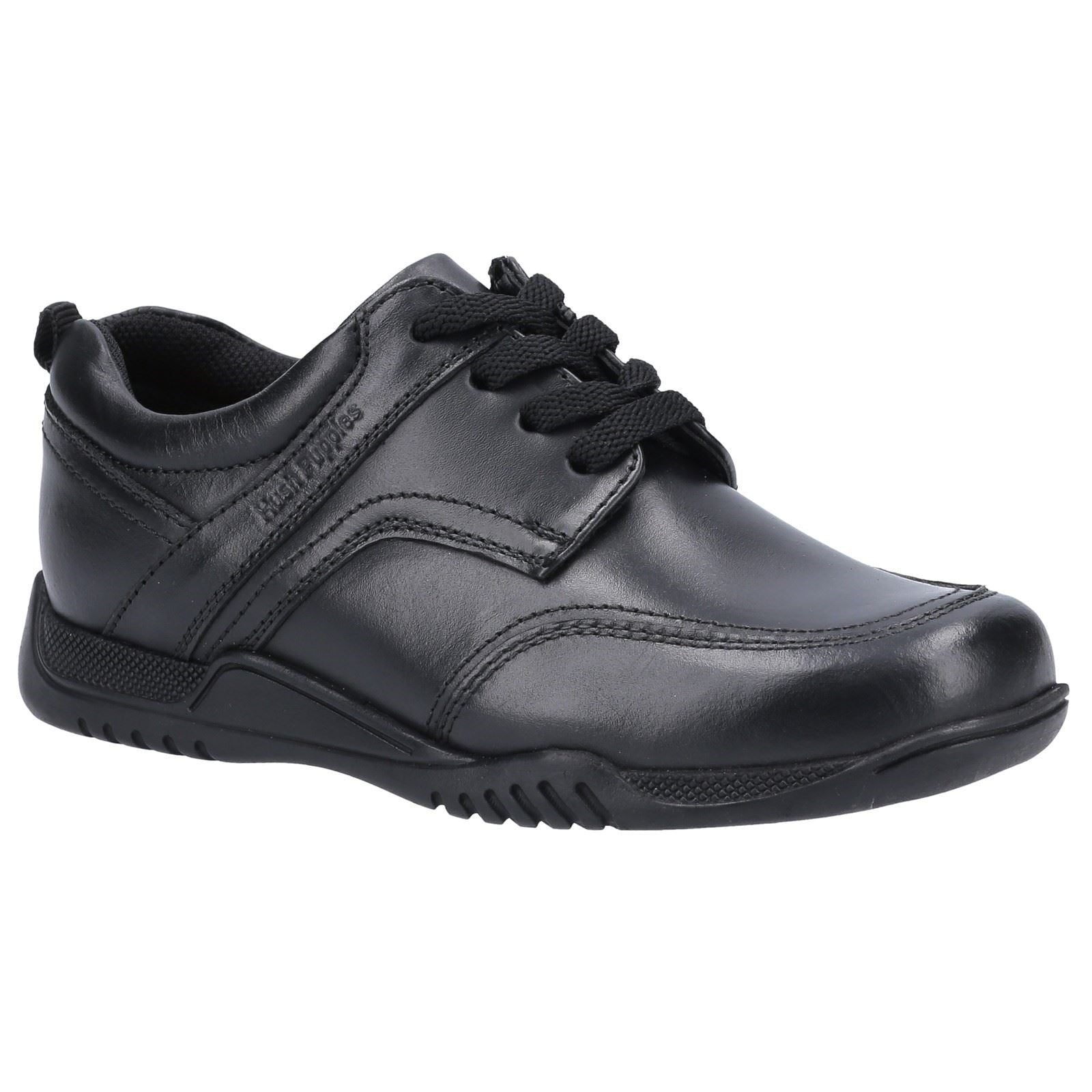 Hush Puppies Harvey Junior Die Schwarzen Schnürschuhe Für Jungen Aus Leder