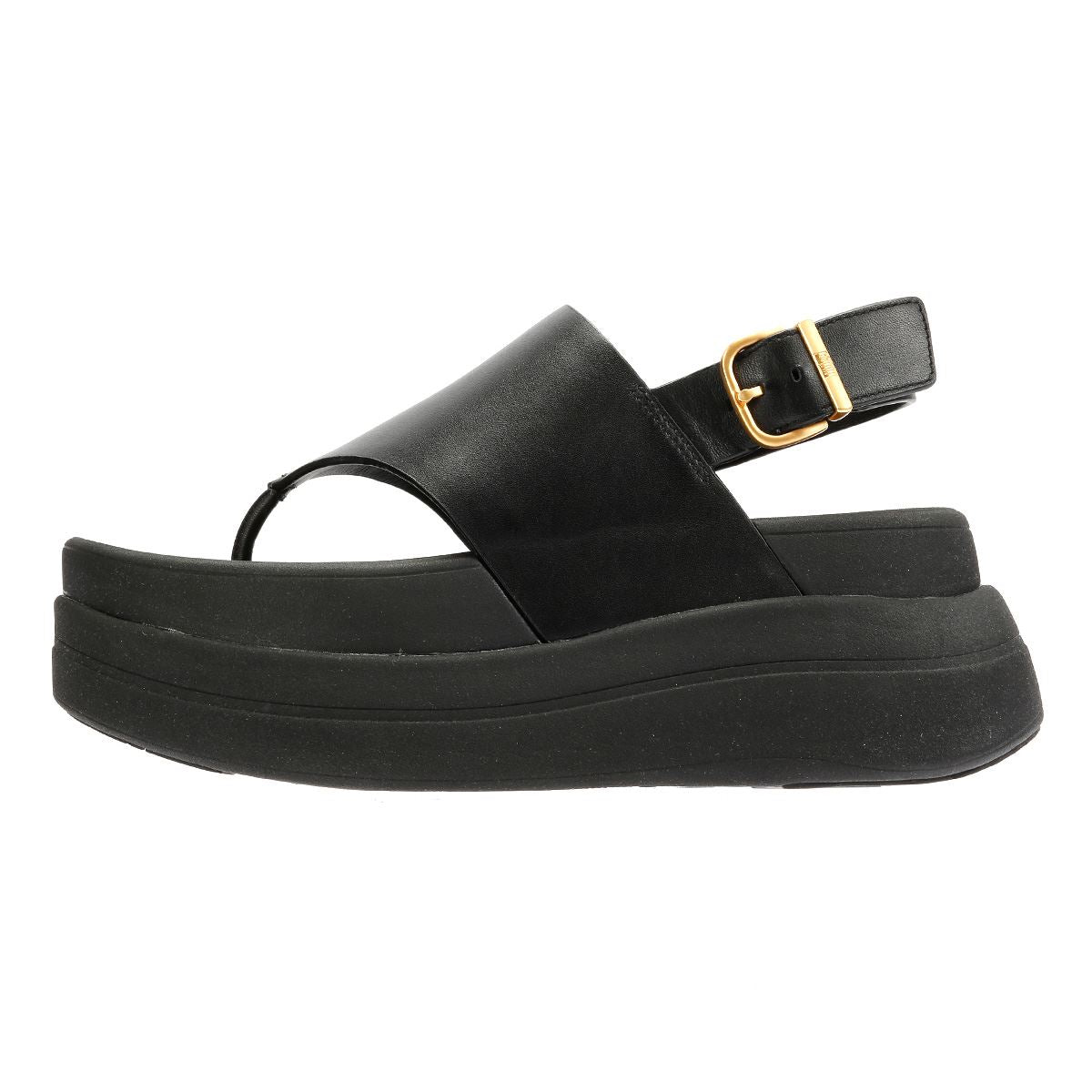 FitFlop F-Mode Damen-Sandalen Aus Schwarzem Leder