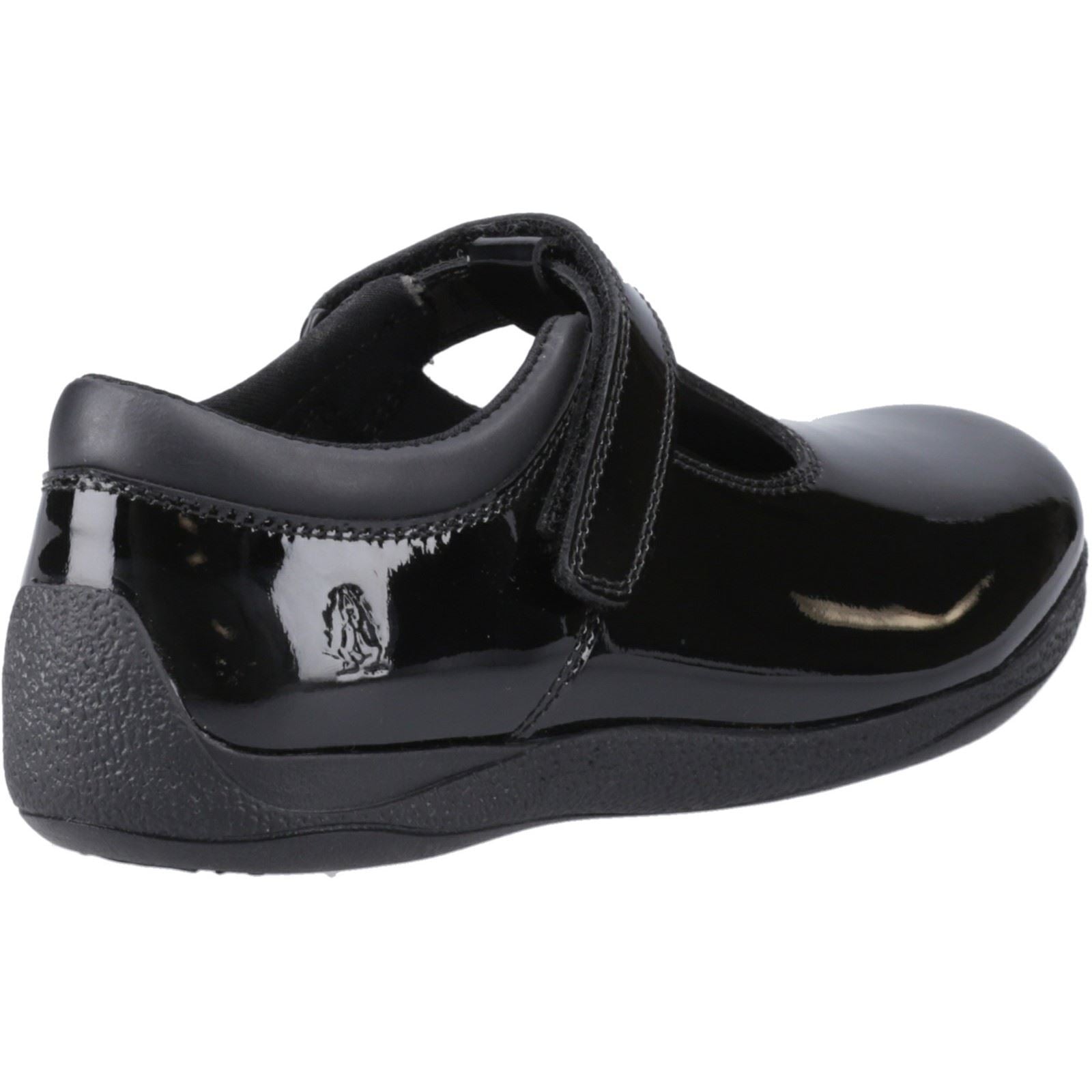 Hush Puppies Caitlin T-Bar Mädchenschuhe Aus Schwarzem Leder