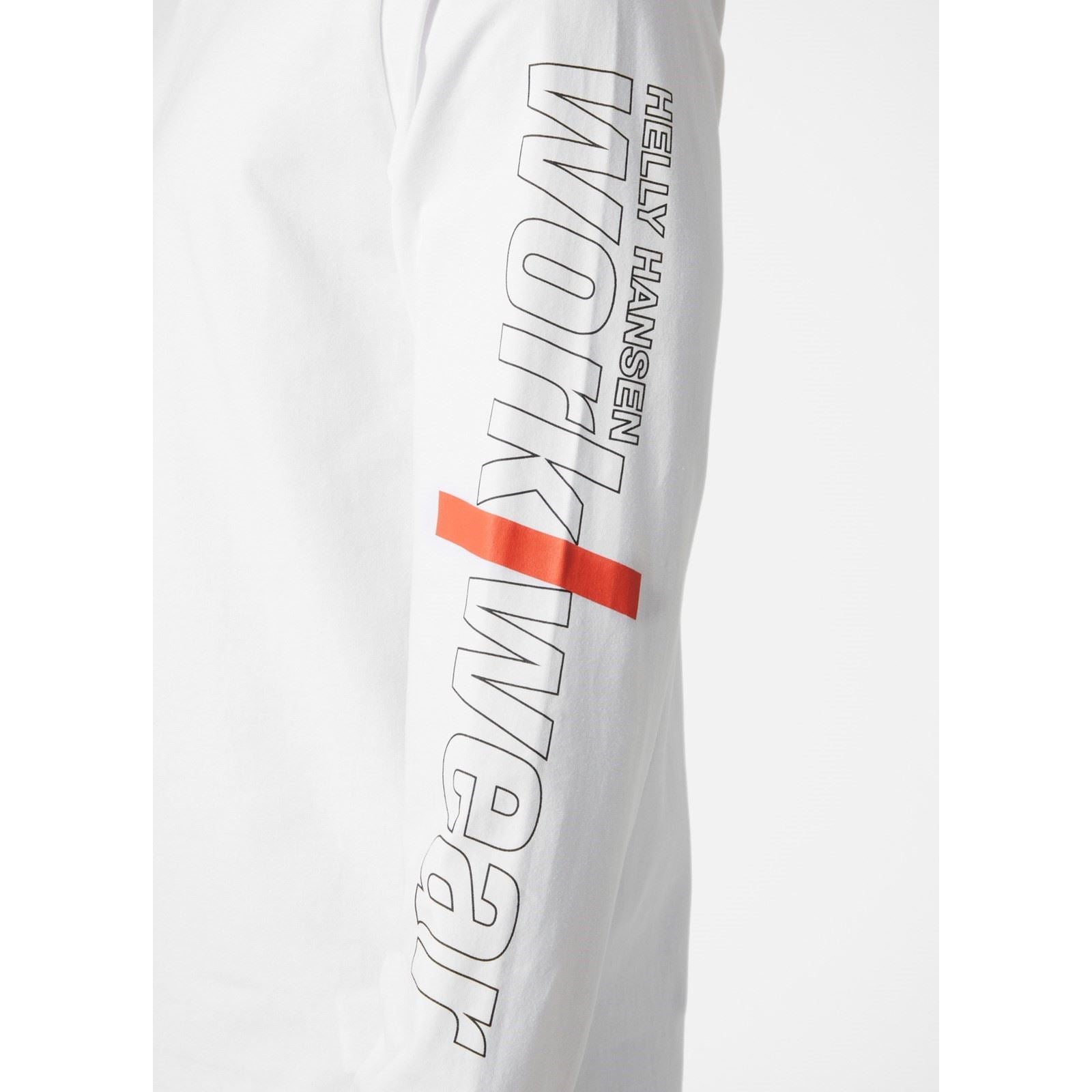 Helly Hansen Workwear Logo Longsleeve Baumwolle Herren Weißes T-Shirt