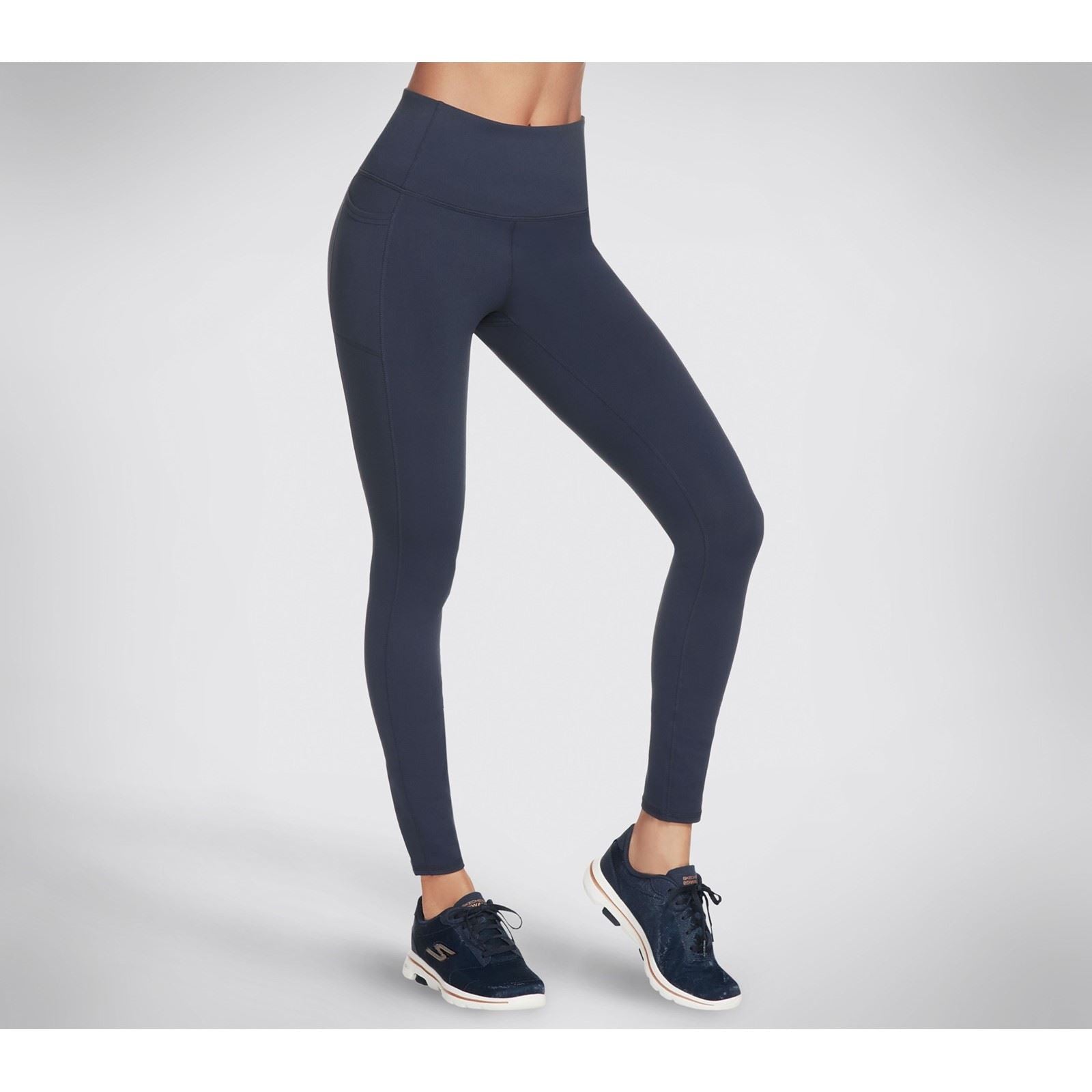 Skechers Performance GOWALK Wear High Waisted Nylon Damen Blaue Sportleggings