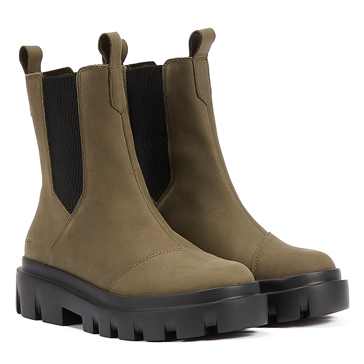 TOMS Rowan Leder Damen Olive Stiefel