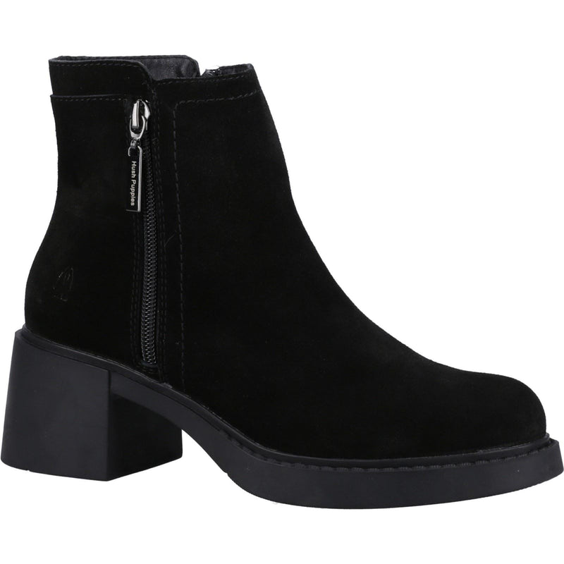 Hush Puppies Adele Damen Wildleder Schwarze Farbe Stiefeletten mit Absatz
