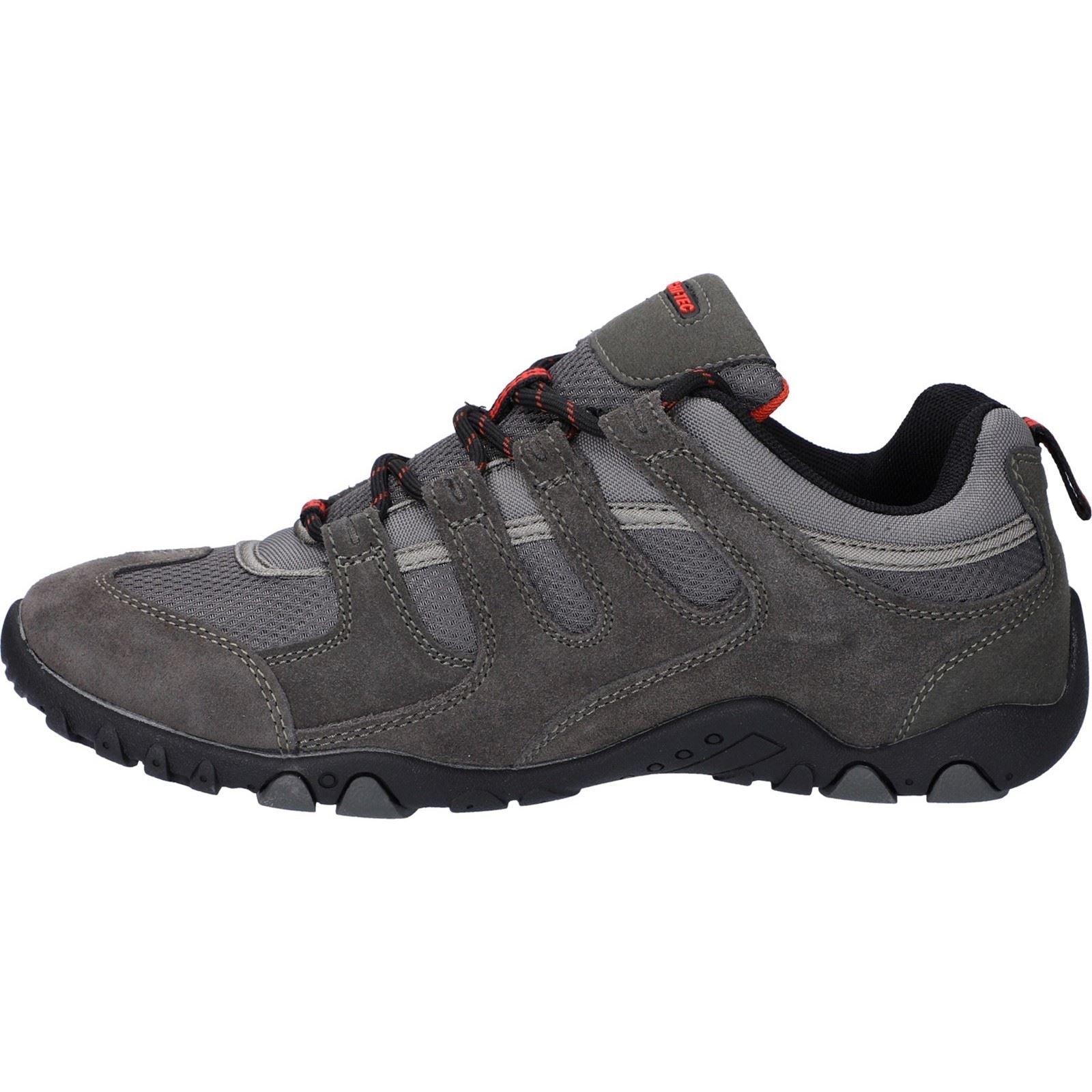 Hi-Tec Quadra II Herren Wanderschuhe Aus Wildleder In Anthrazit/Zingy Rot