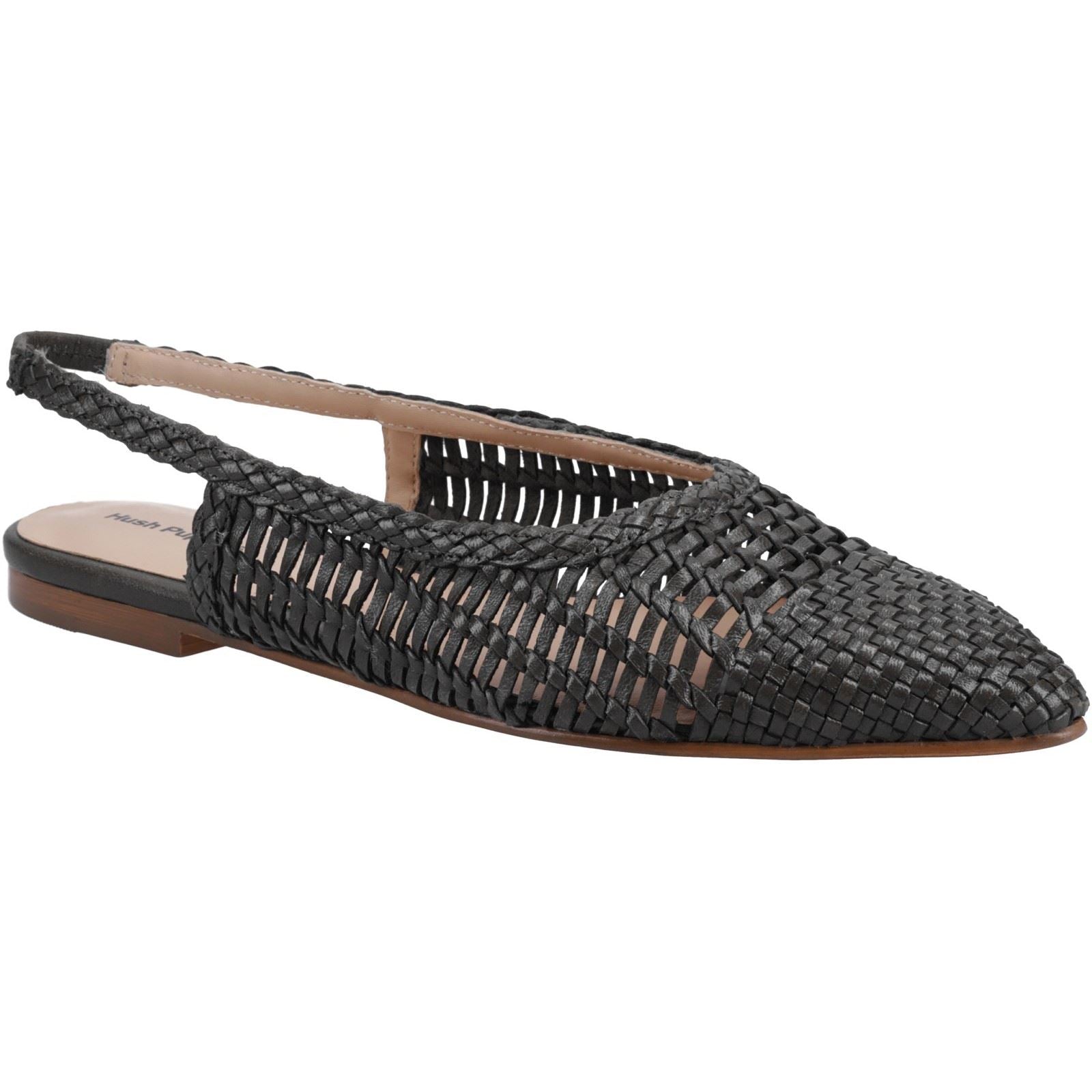 Hush Puppies Dalia Woven Damen Ballerinas Aus Schwarzem Leder
