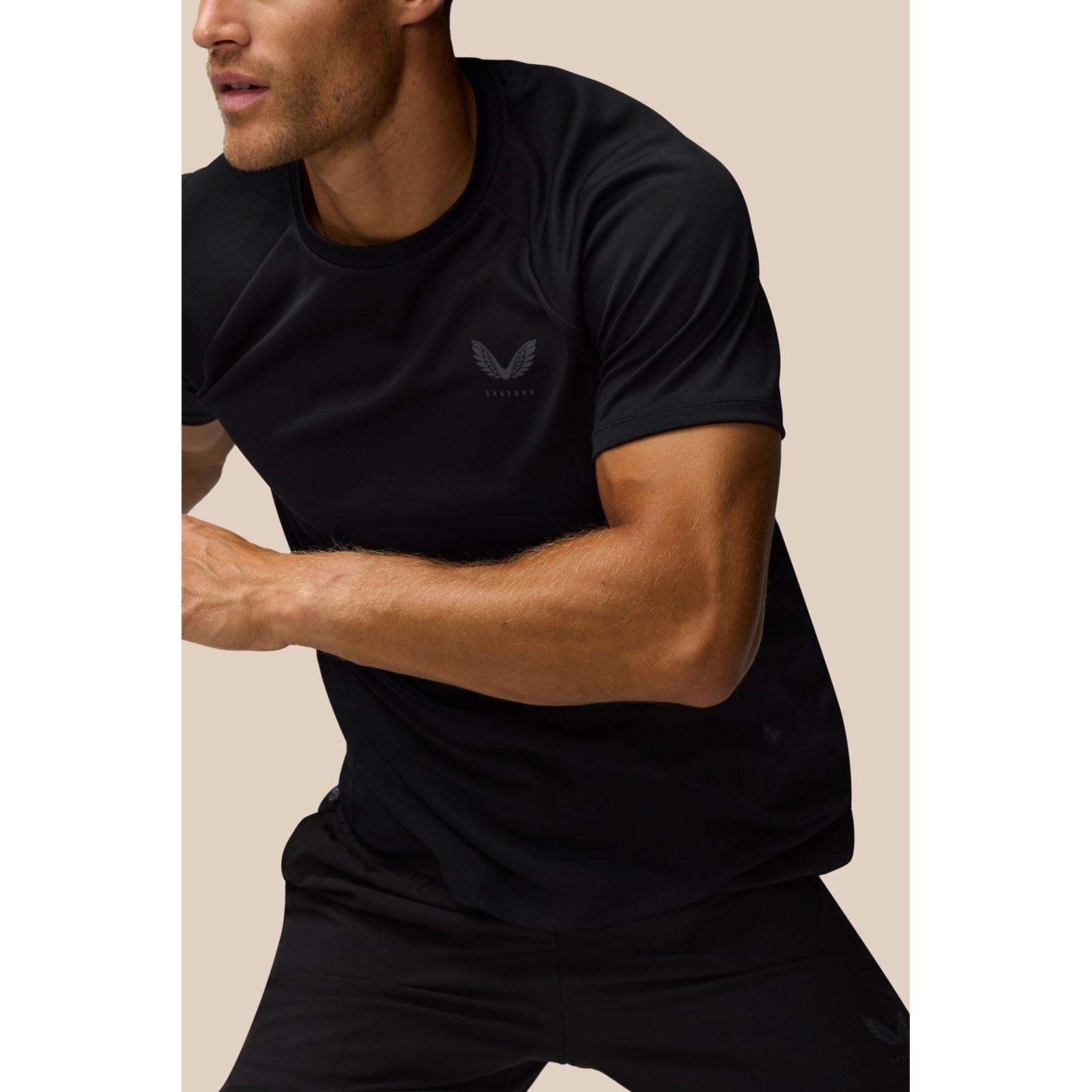 Castore Adapt Training T-Shirt Polyester Herren Schwarze Farbe Sport-T-Shirts